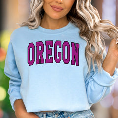 "OREGON" | College Block Letter Unisex Adult Sweatshirt | State Pride Enthusiast