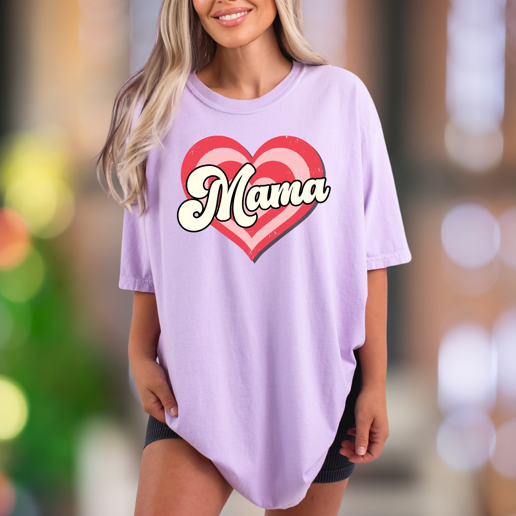 "Mama" | Comfort Colors Unisex Adult T-Shirt | Retro Heart Design