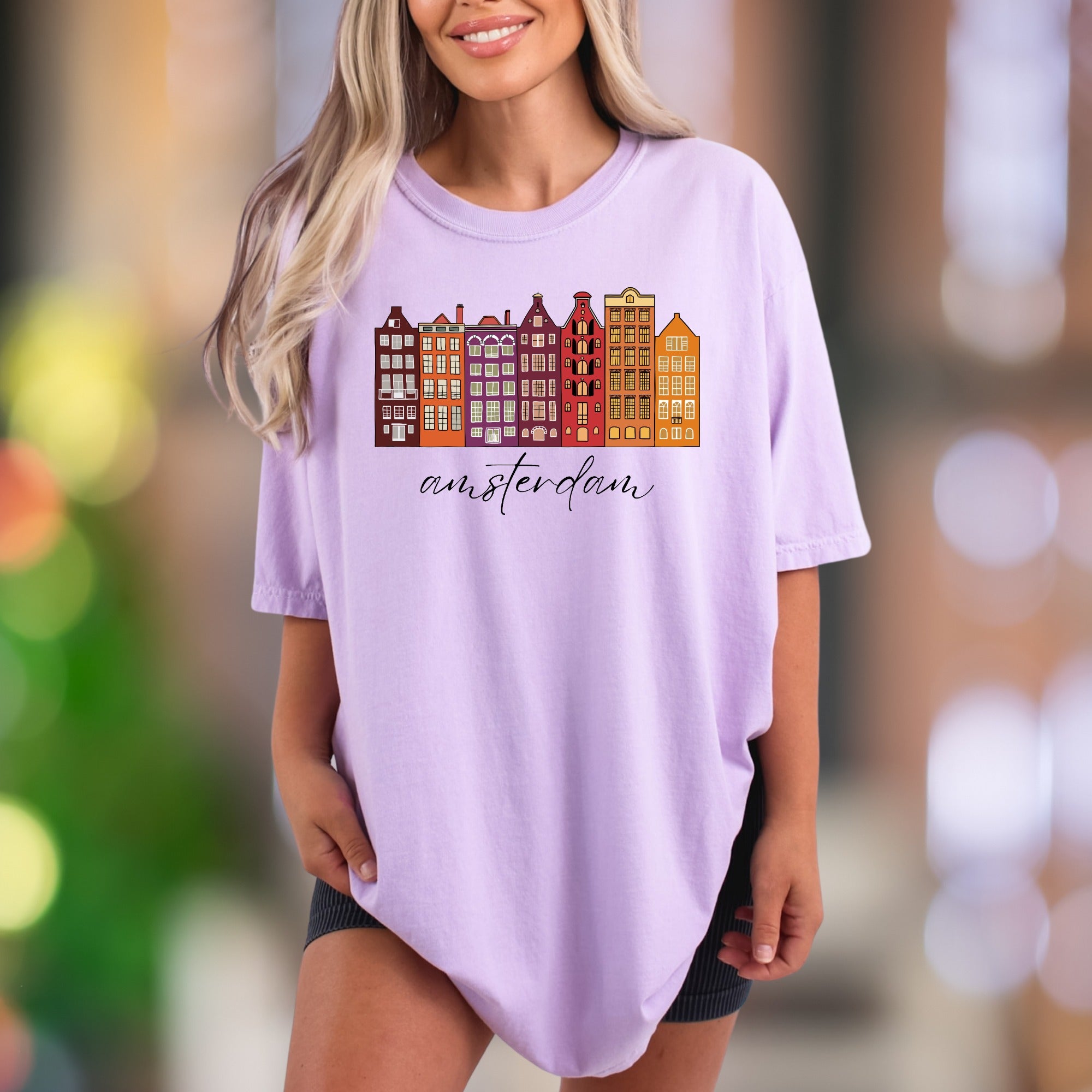 Amsterdam | Comfort Colors Unisex Adult T-Shirt | Travel Cityscape Souvenir Tee