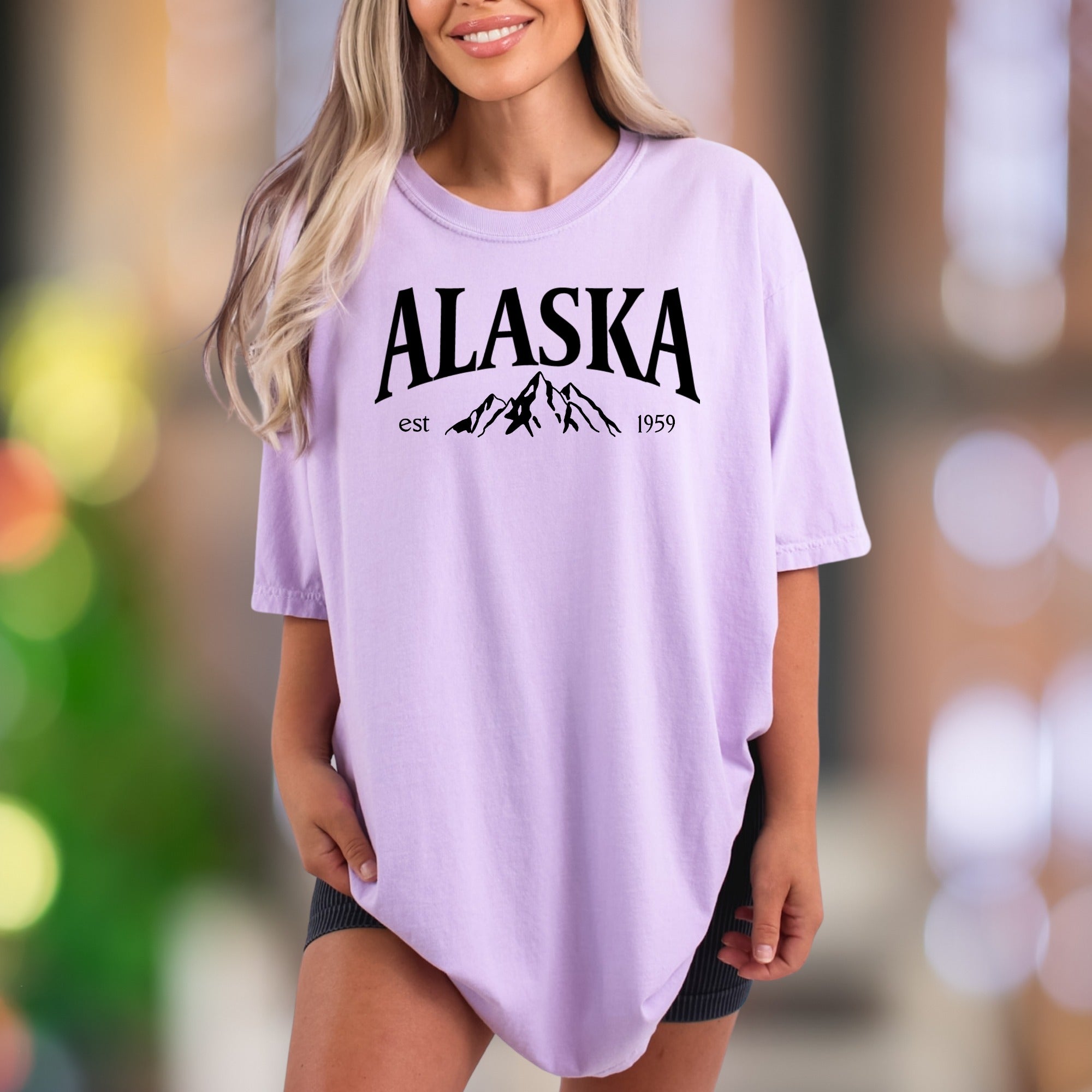 "ALASKA est 1959" | Comfort Colors Unisex Adult T-Shirt | Vintage Mountain Nature Tee
