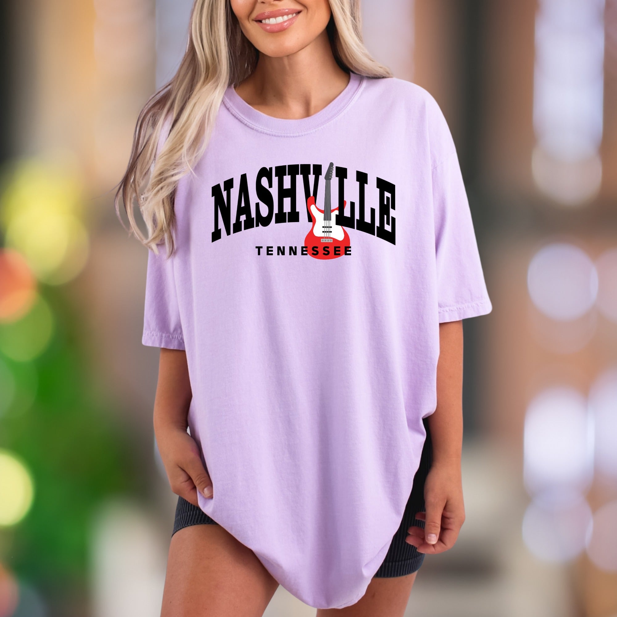 "Nashville Tennessee" Comfort Colors Unisex Adult T-Shirt | Music City Lifestyle Tee