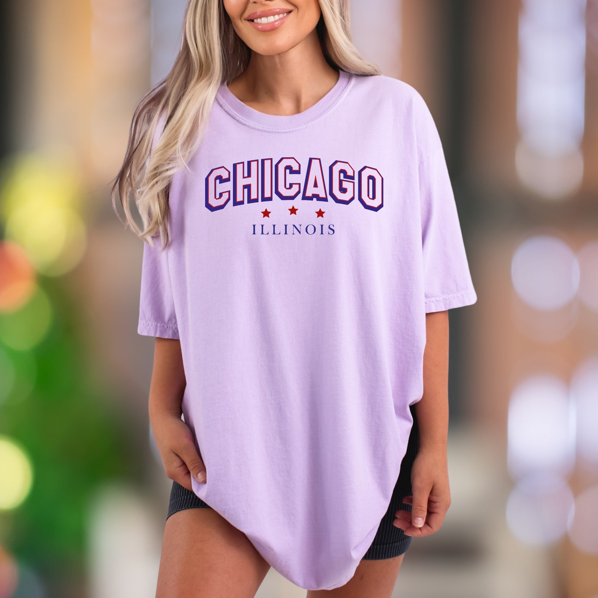 "Chicago Illinois" | Comfort Colors Unisex Adult T-Shirt | Retro City Style