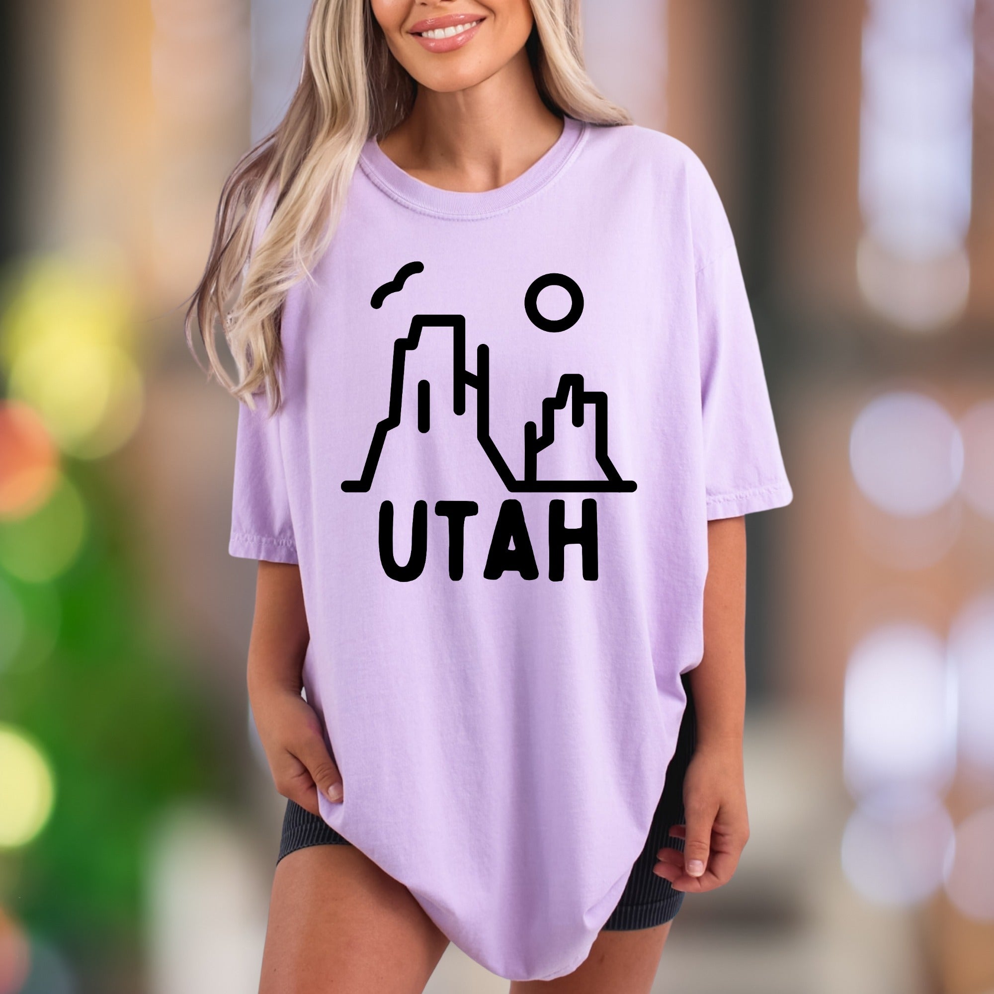 “UTAH” Minimalist Mountain Graphic | Comfort Colors Unisex Adult T-Shirt | Rustic Travel Style