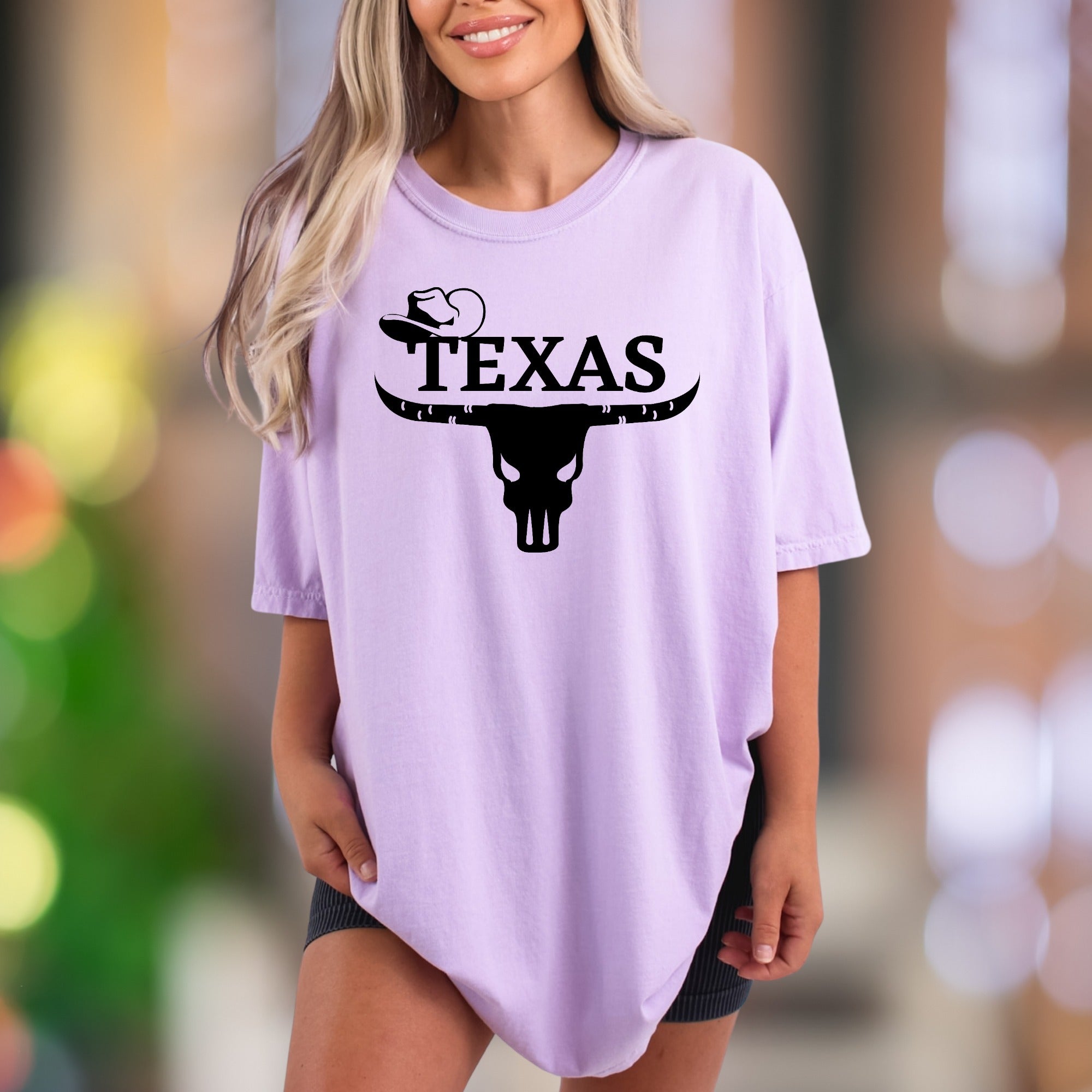 "TEXAS" Longhorn Skull Comfort Colors Unisex Adult T-Shirt | Southern Lifestyle Tee