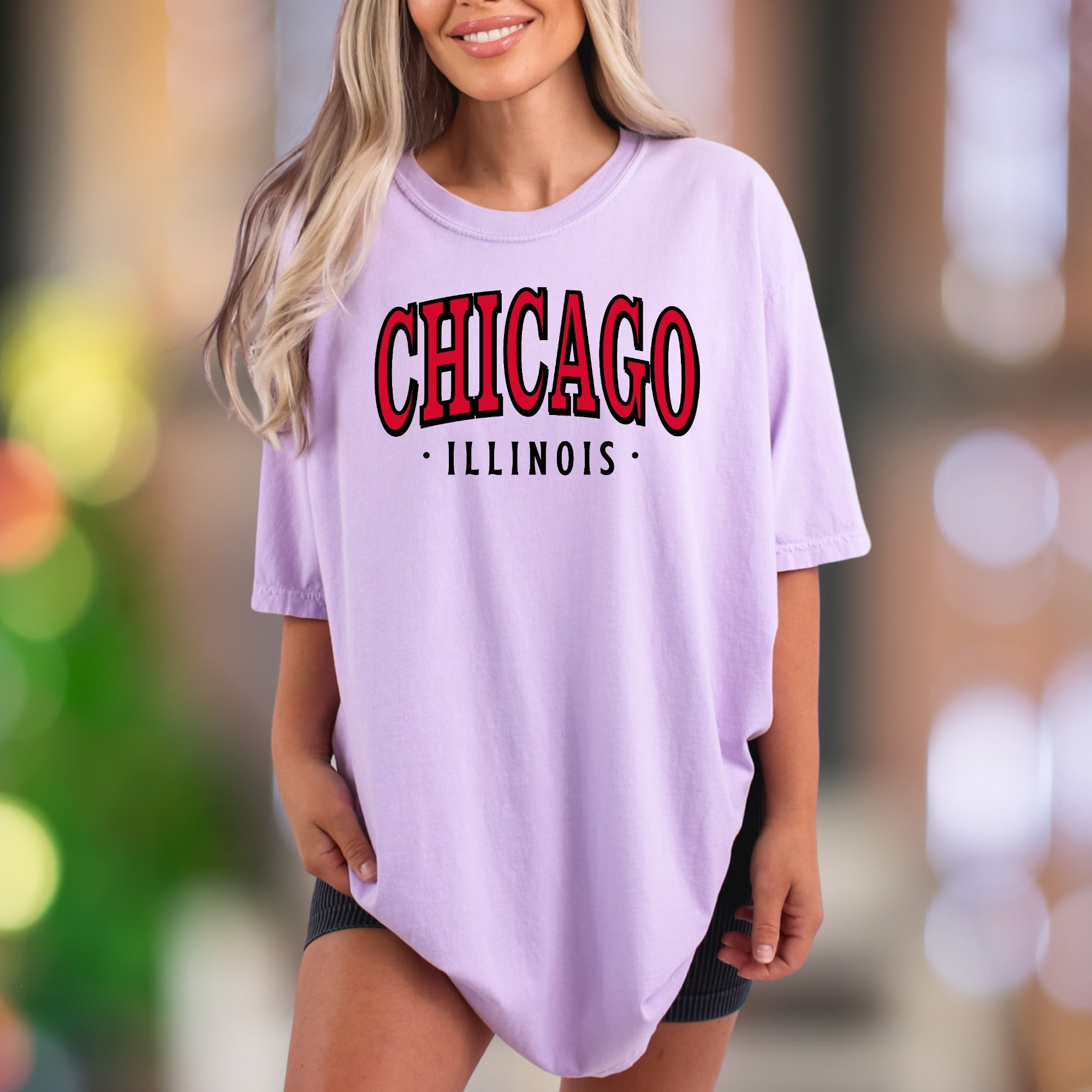 "CHICAGO • ILLINOIS •" | Comfort Colors Unisex Adult T-Shirt | Classic City Style
