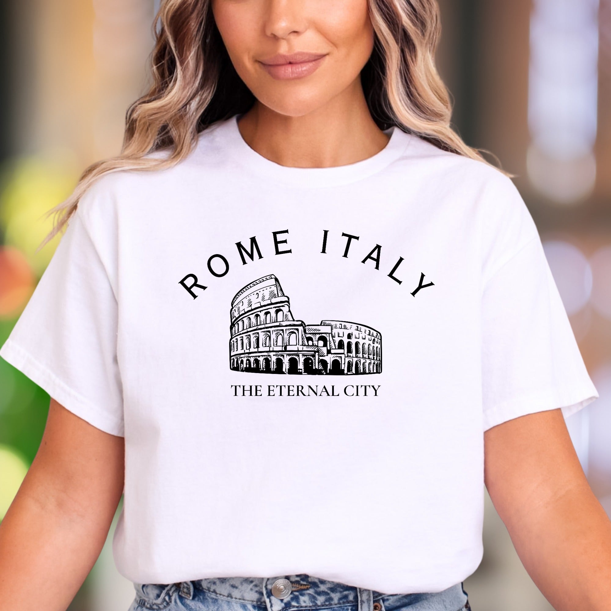 "Rome Italy The Eternal City" | Vintage Colosseum Unisex Adult T-Shirt | Travel Lifestyle