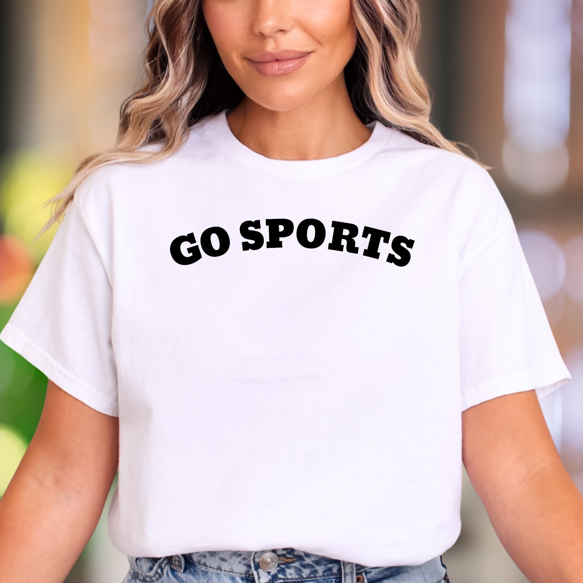 "GO SPORTS" | Funny Typography Unisex Adult T-Shirt | Casual Humor
