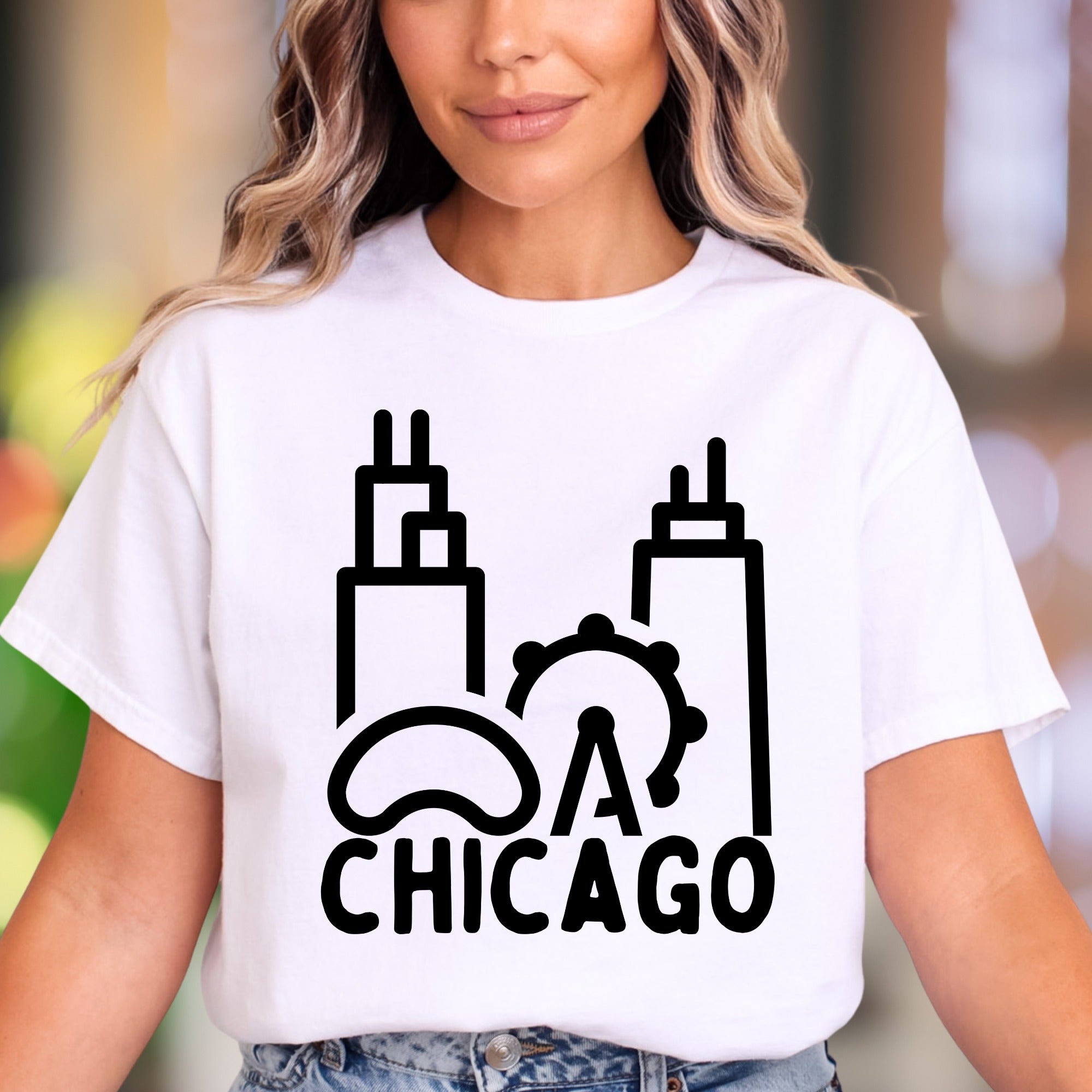"CHICAGO" | Minimal Skyline Unisex Adult T-Shirt | City Enthusiast Lifestyle