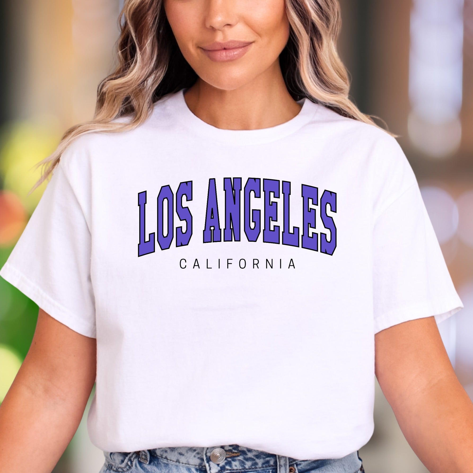 "Los Angeles California" | Arch Text Streetwear Unisex Adult T-Shirt | City Lifestyle