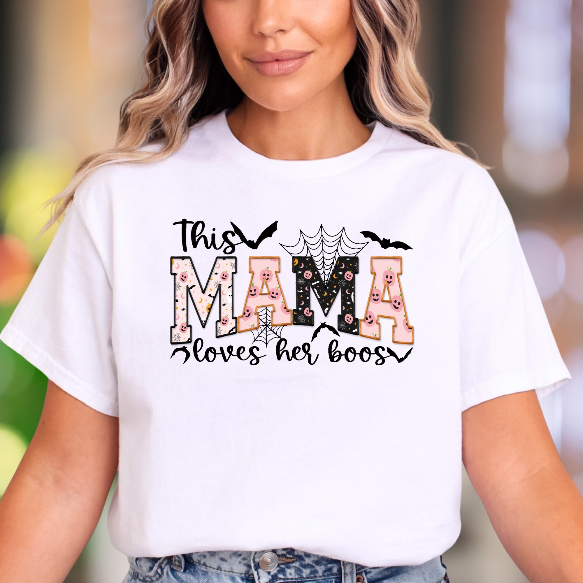 "This Mama Loves Her Boos" | Halloween Graphic Unisex Adult T-Shirt | Funny Lifestyle