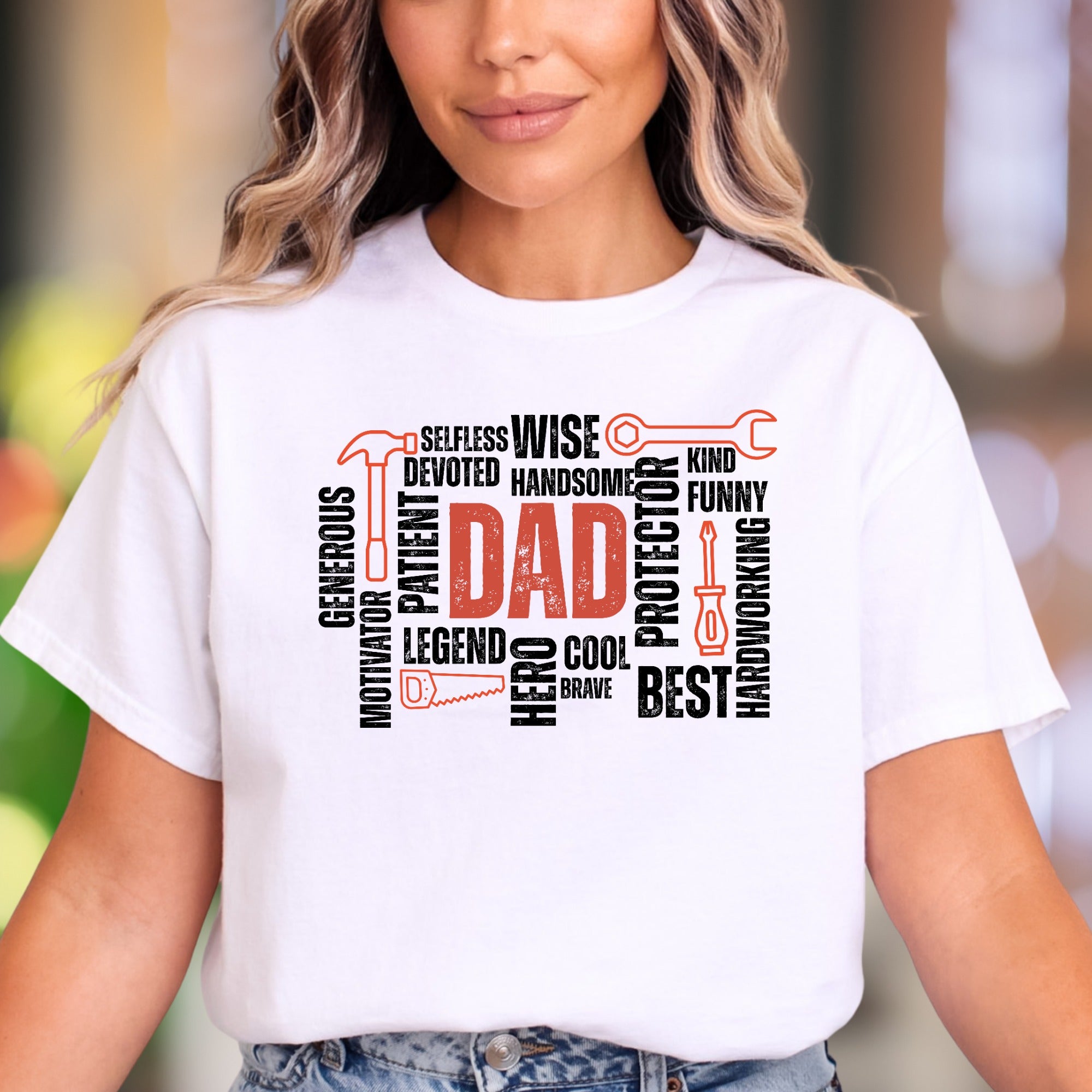 "DAD" Defined | Word Cloud Typography Unisex Adult T-Shirt | Family Love Lifestyle