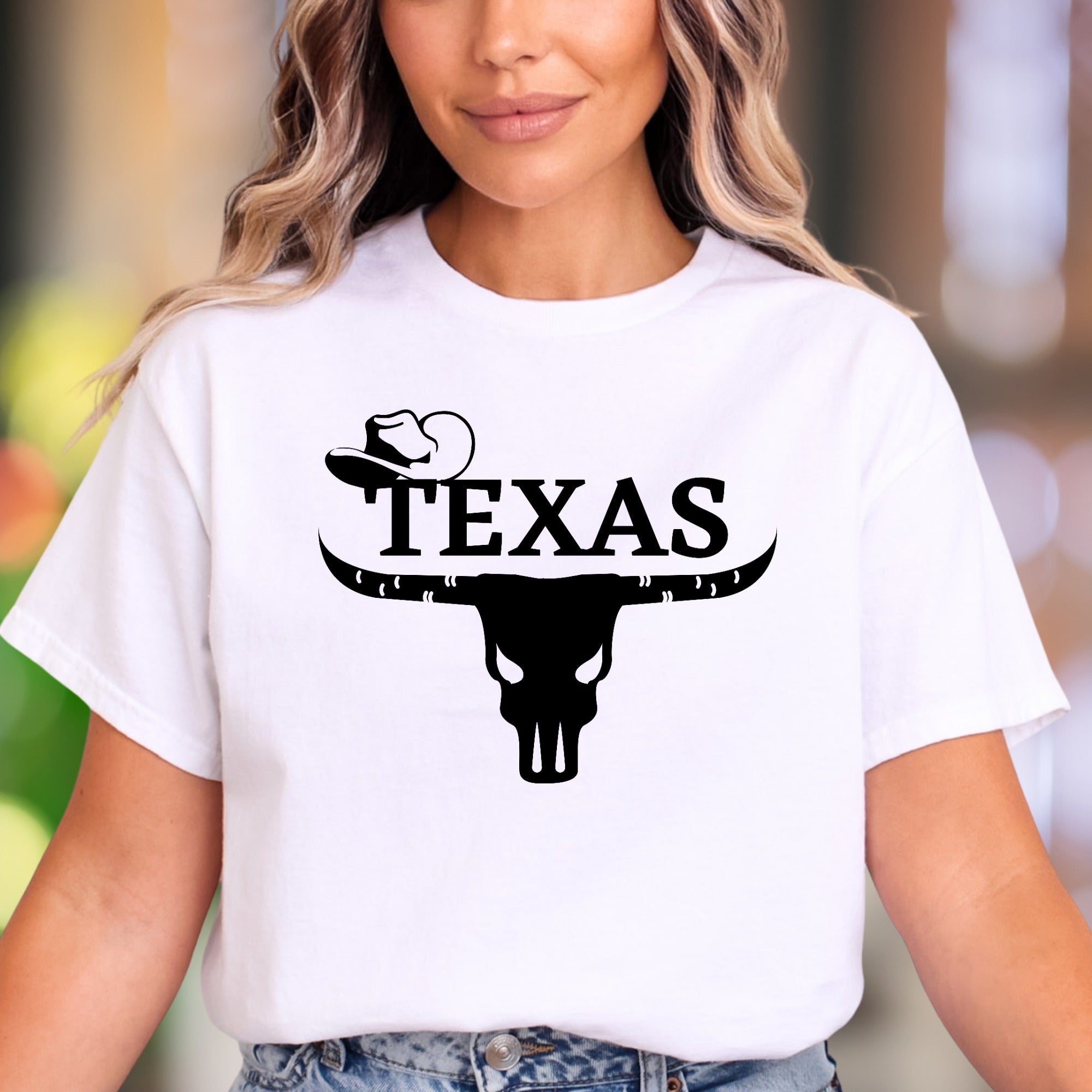 "TEXAS" | Cowboy Skull Graphic Unisex Adult T-Shirt | Western Lifestyle Apparel