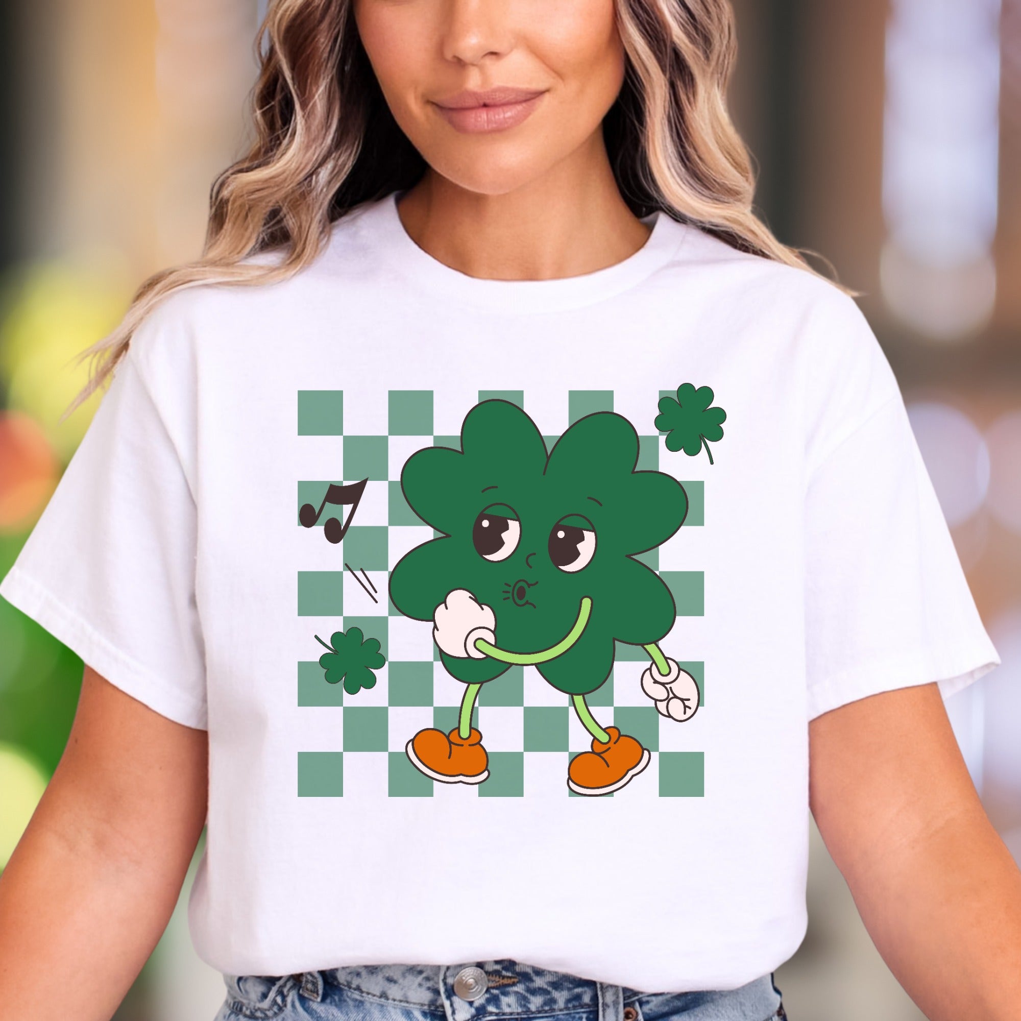 "Groovy Shamrock Dancin'" | Retro Cartoon Unisex Adult T-Shirt | Fun Personality Apparel