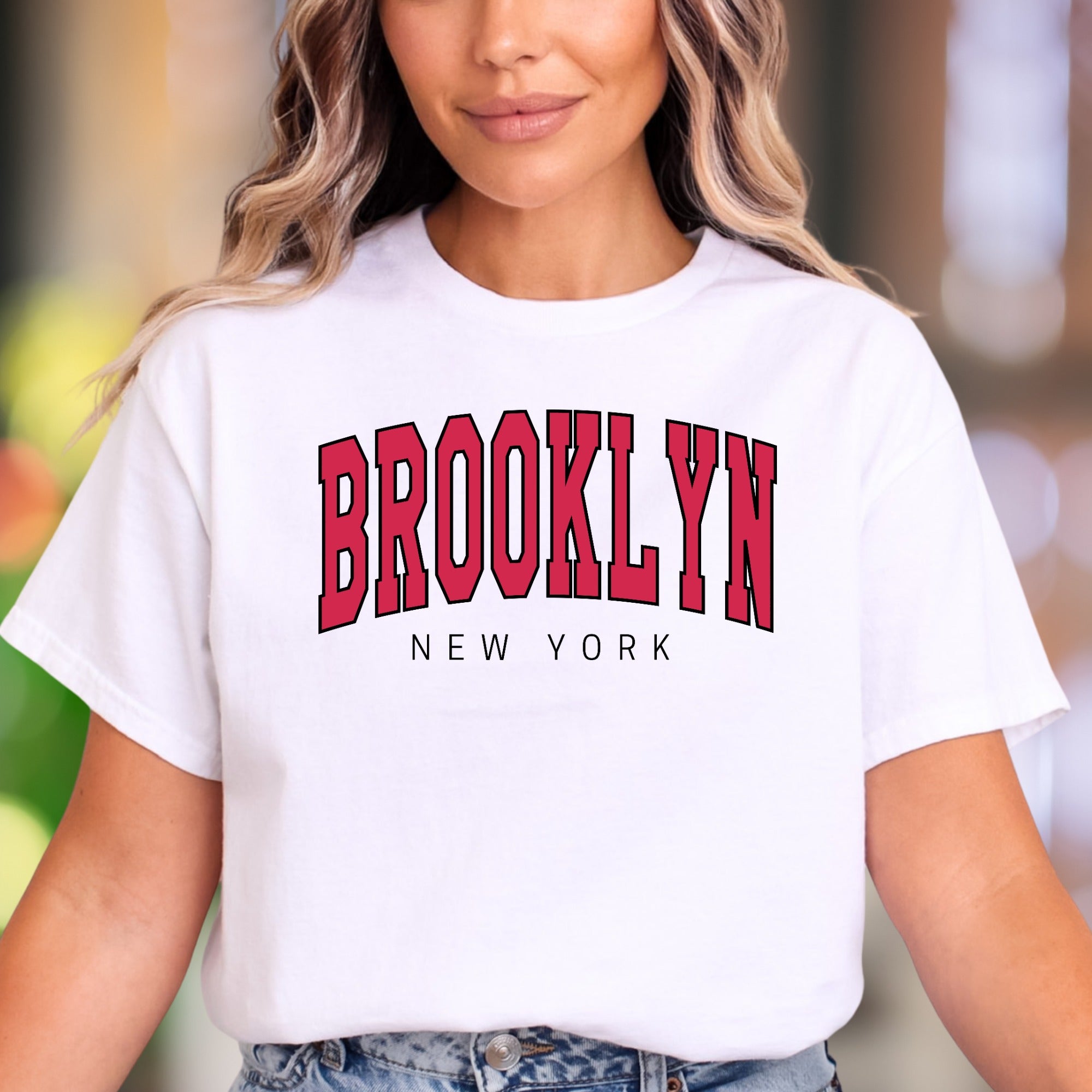 "Brooklyn New York" | Bold Typography Unisex Adult T-Shirt | City Lifestyle