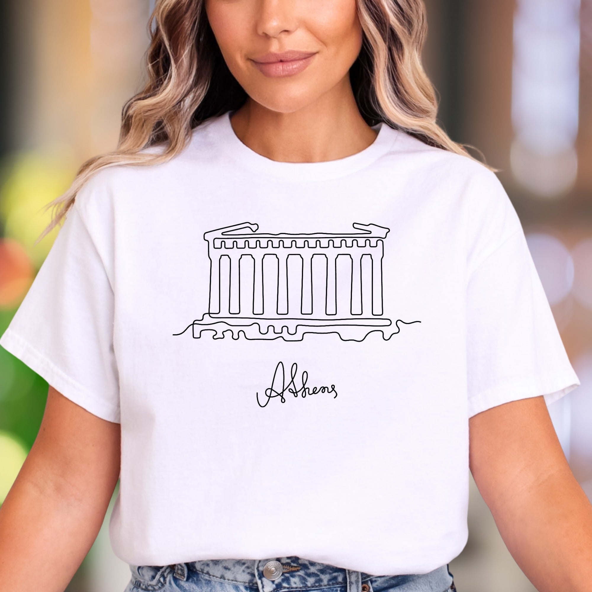 "Athens" | Minimalist Landmark Unisex Adult T-Shirt | Travel Lifestyle