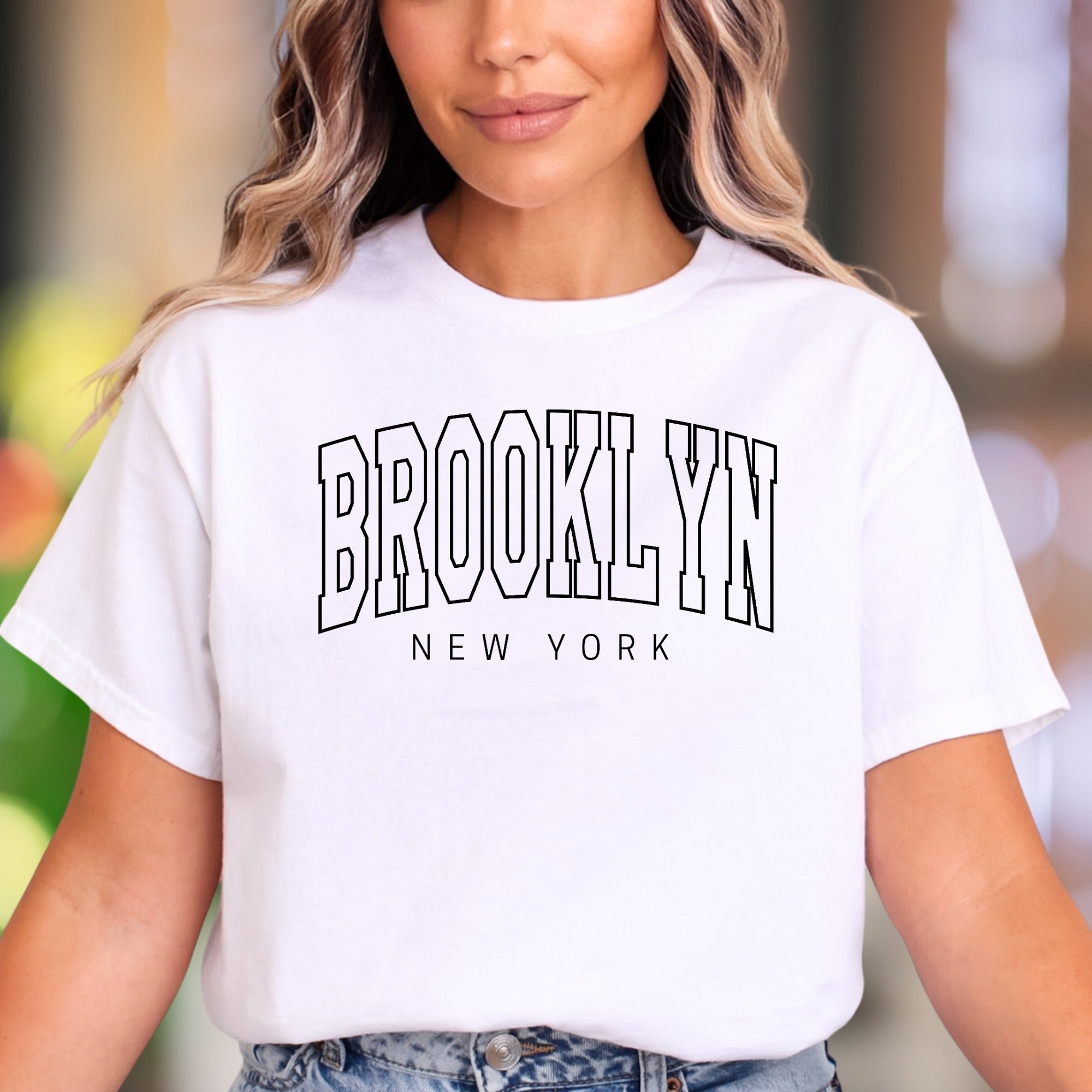 "BROOKLYN NEW YORK" | Modern Typography Unisex Adult T-Shirt | City Lifestyle