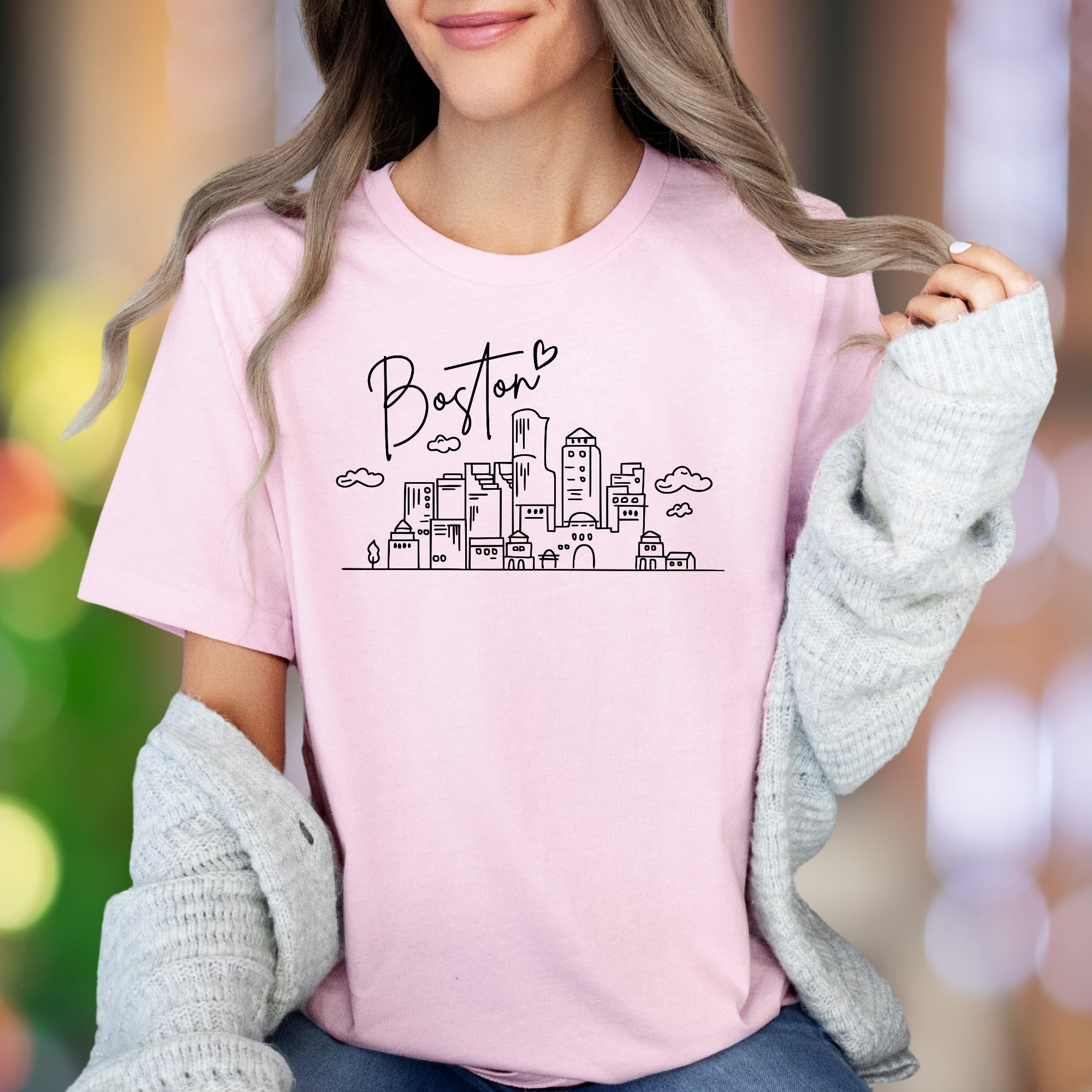 "Boston" | Minimal Cityscape Unisex Adult T-Shirt | Local Pride Apparel