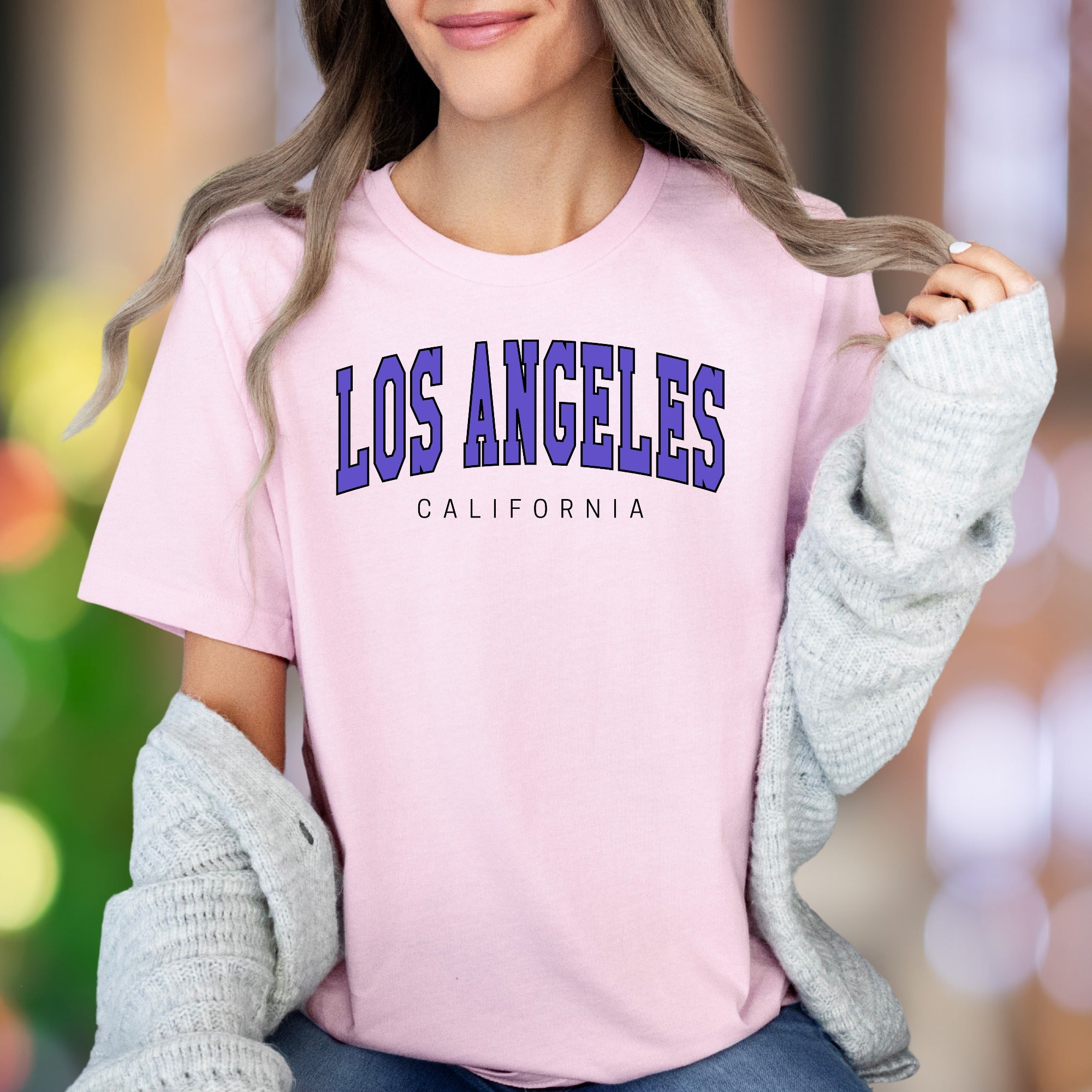 "Los Angeles California" | Arch Text Streetwear Unisex Adult T-Shirt | City Lifestyle
