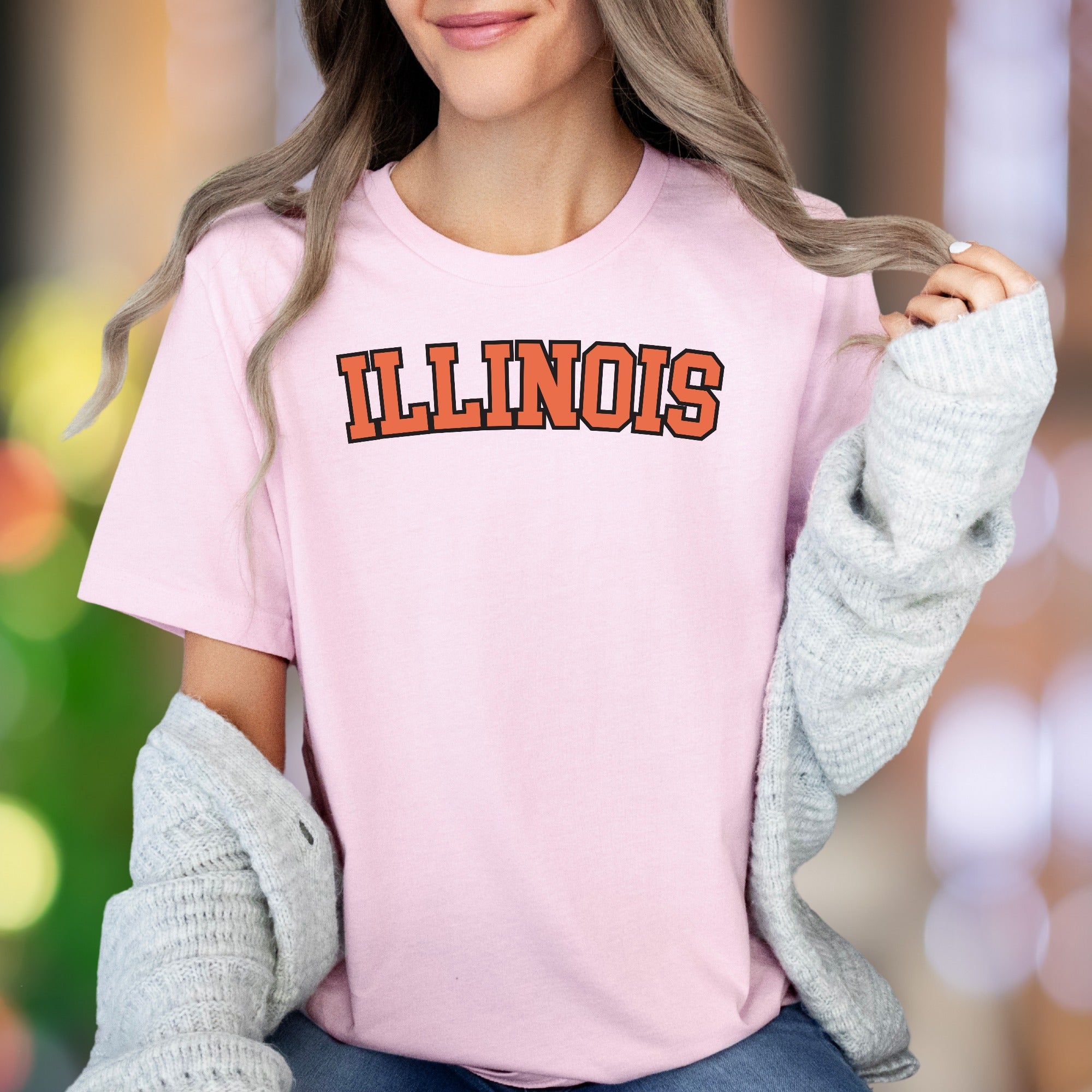 "ILLINOIS" | Collegiate Bold Typography Unisex Adult T-Shirt | Regional Pride Apparel