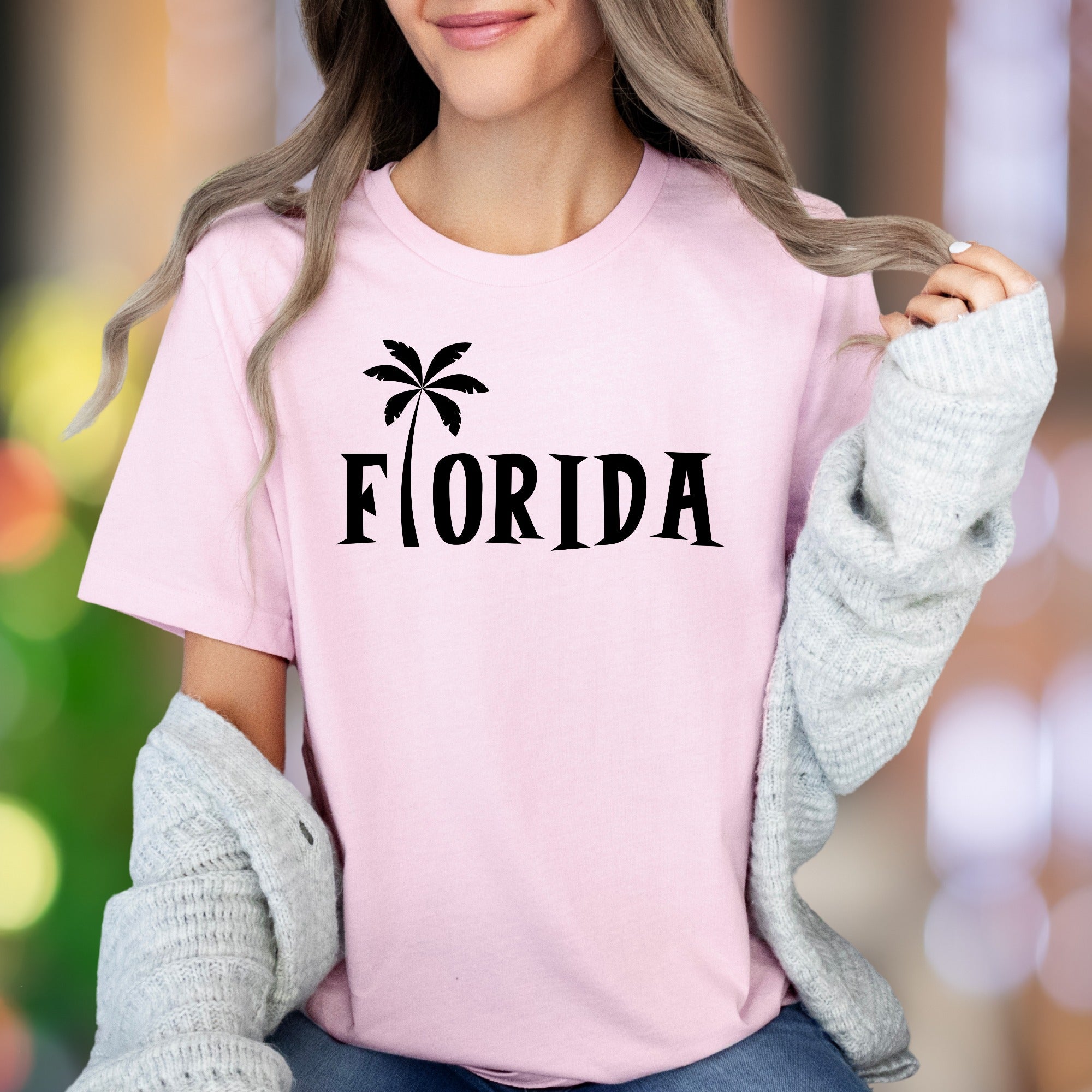 "Florida" | Palm Tree Typography Unisex Adult T-Shirt | Tropical Lifestyle