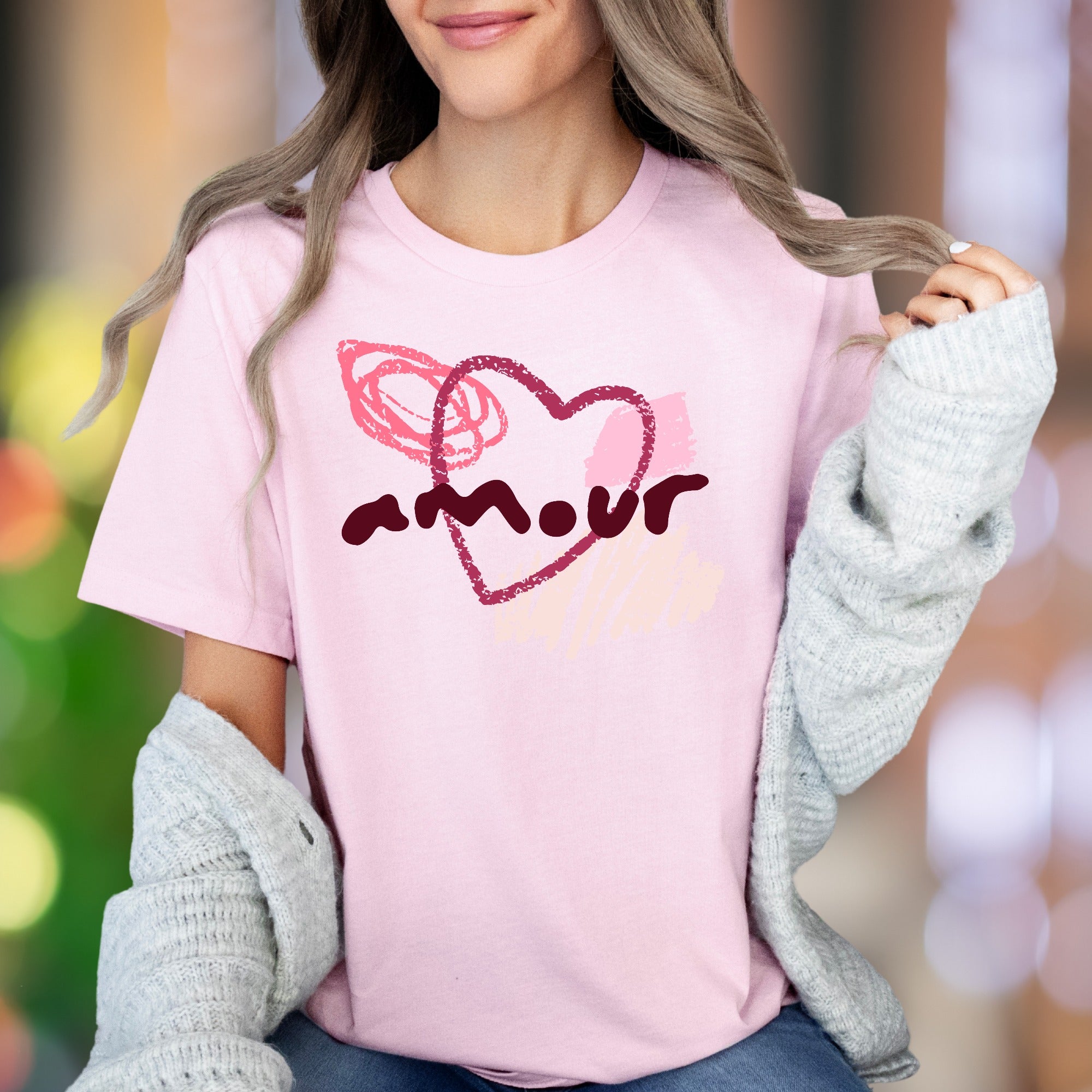 "Amour" | Abstract Heart Unisex Adult T-Shirt | Romantic Streetwear Aesthetic