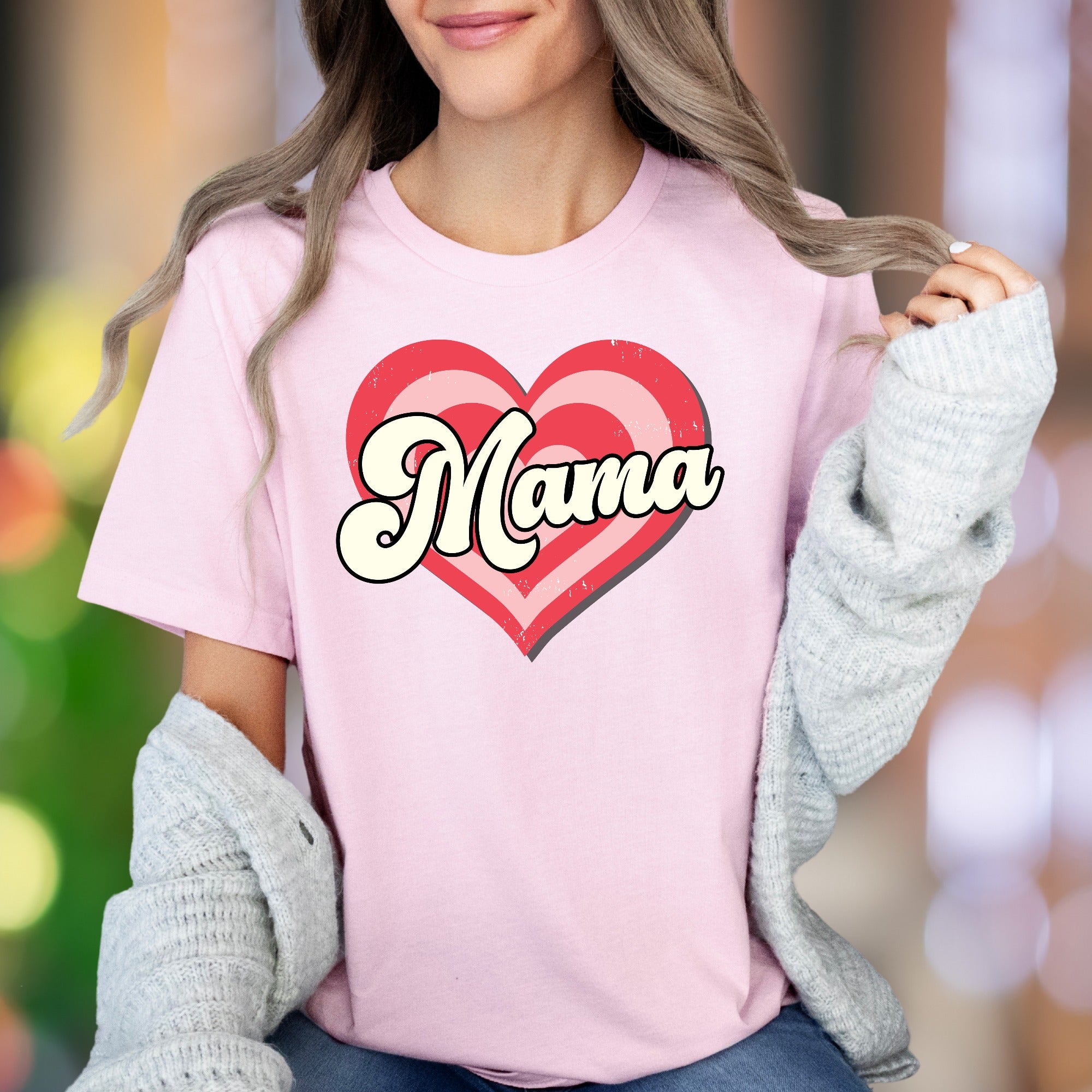 "Mama" | Retro Heart Graphic Unisex Adult T-Shirt | Motherhood Lifestyle