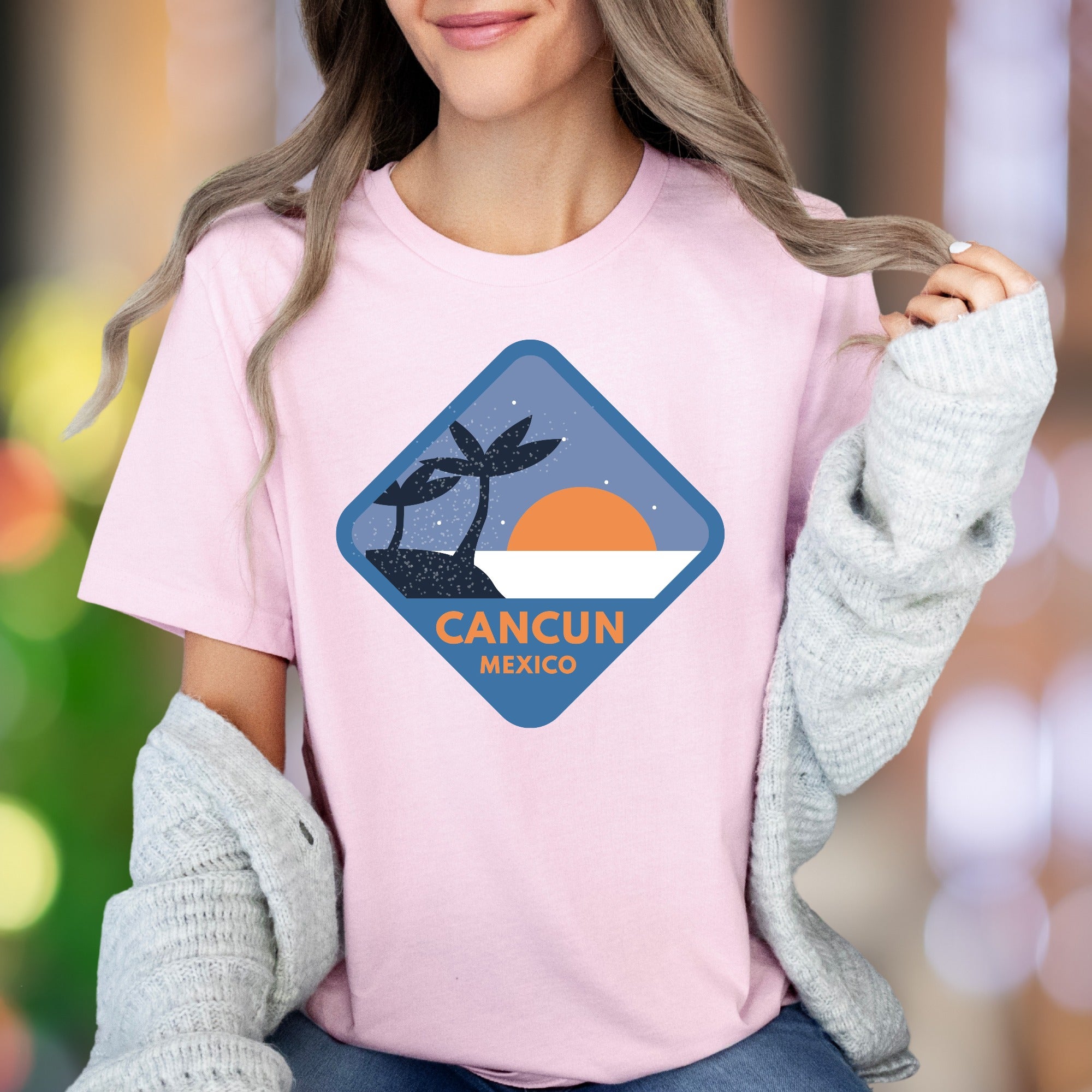 "Cancun Mexico" | Retro Travel Graphic Unisex Adult T-Shirt | Vacation Lifestyle