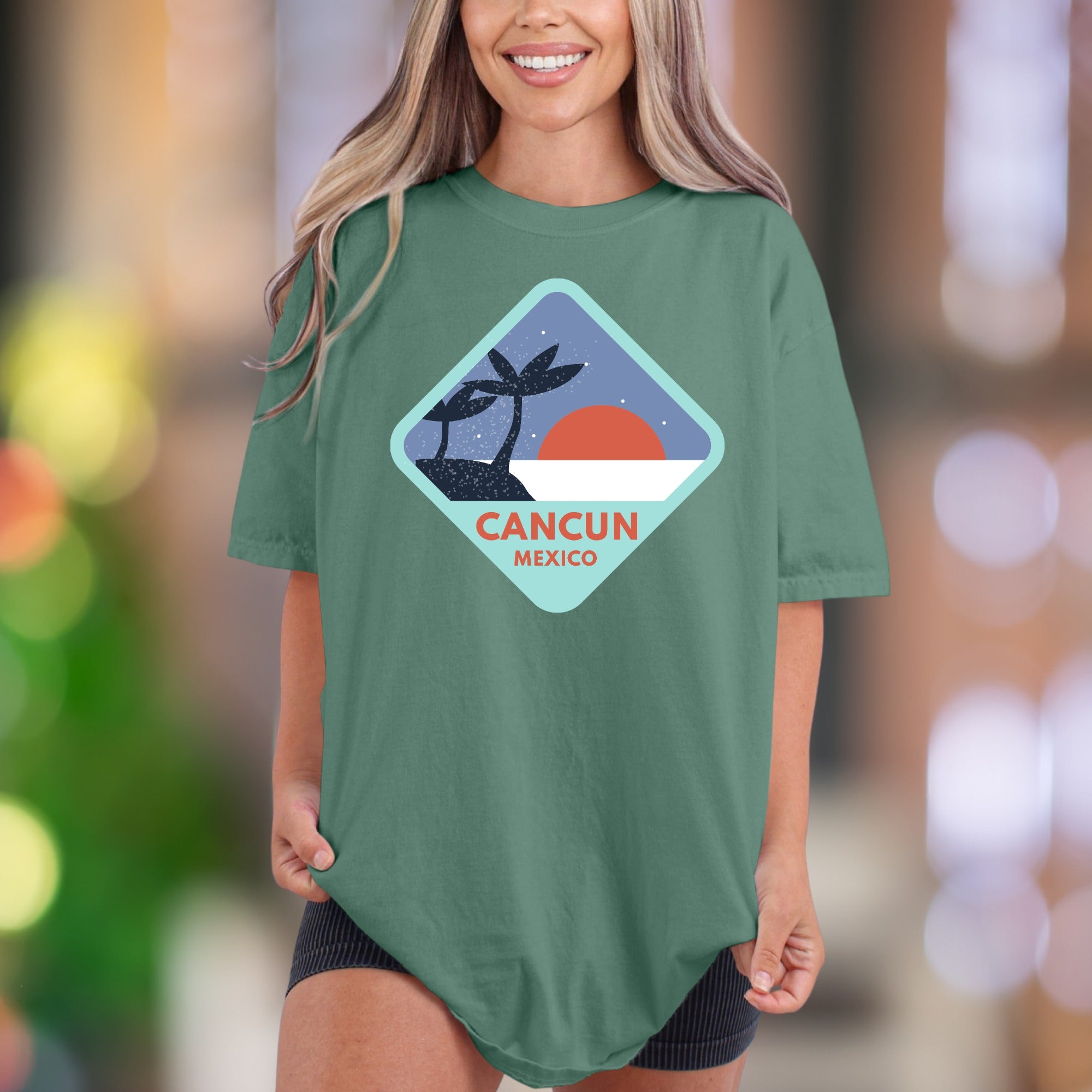 "Cancun Mexico" | Comfort Colors Unisex Adult T-Shirt | Retro Travel Lifestyle