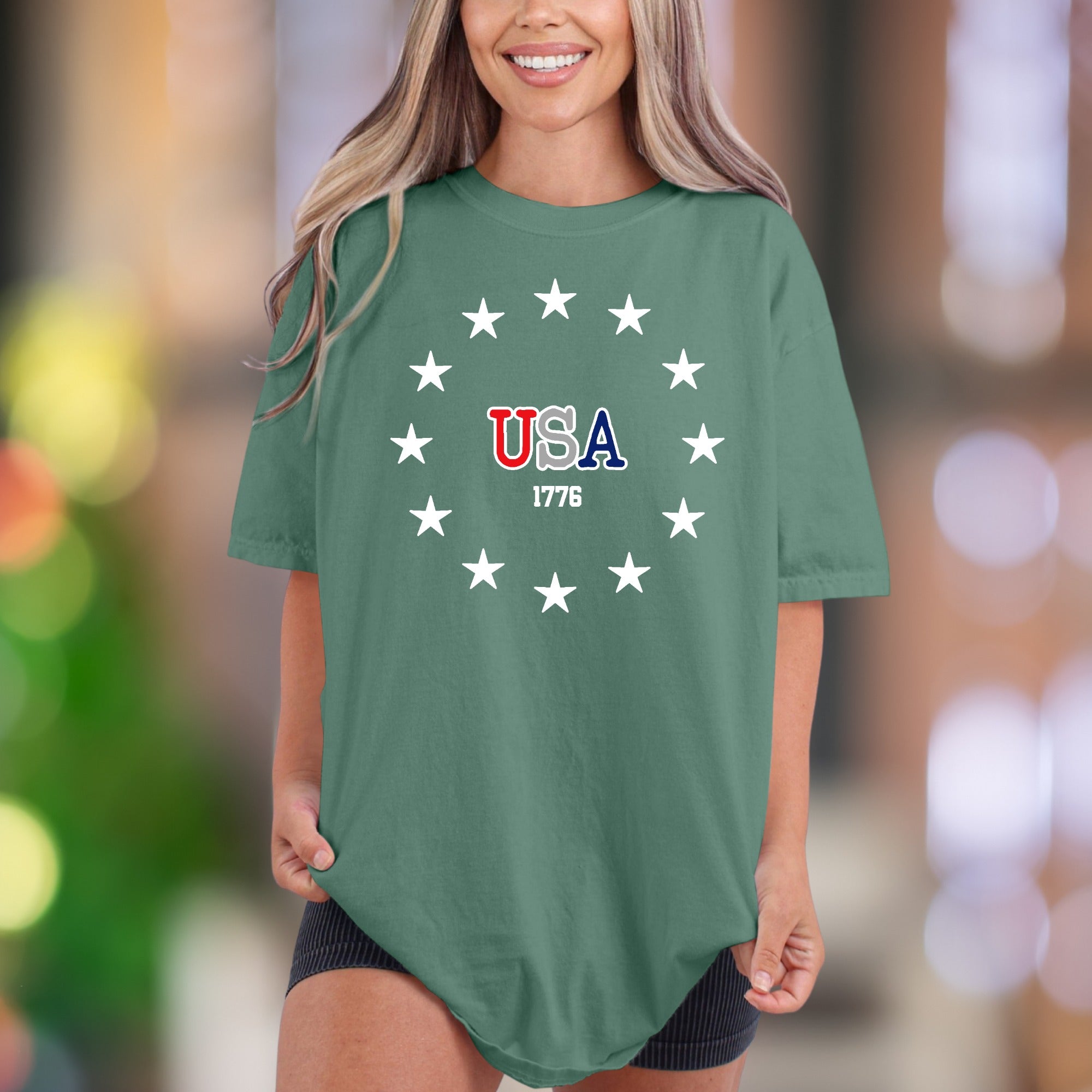 "USA 1776" | Comfort Colors Unisex Adult T-Shirt | Patriotic Vintage Style