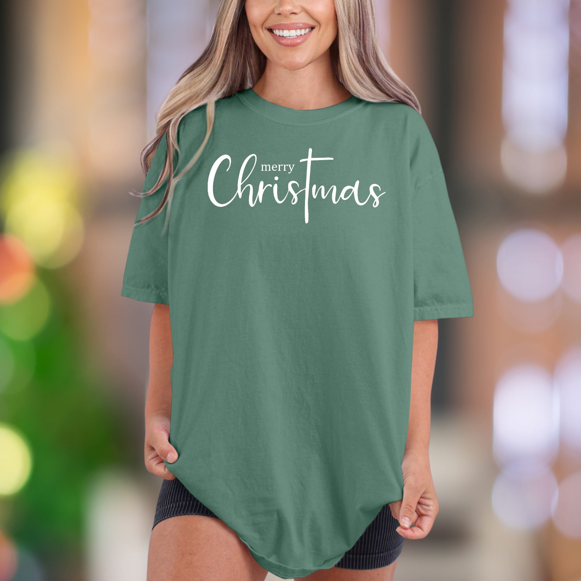 “merry Christmas” | Comfort Colors Unisex Adult T-Shirt | Festive Script Style