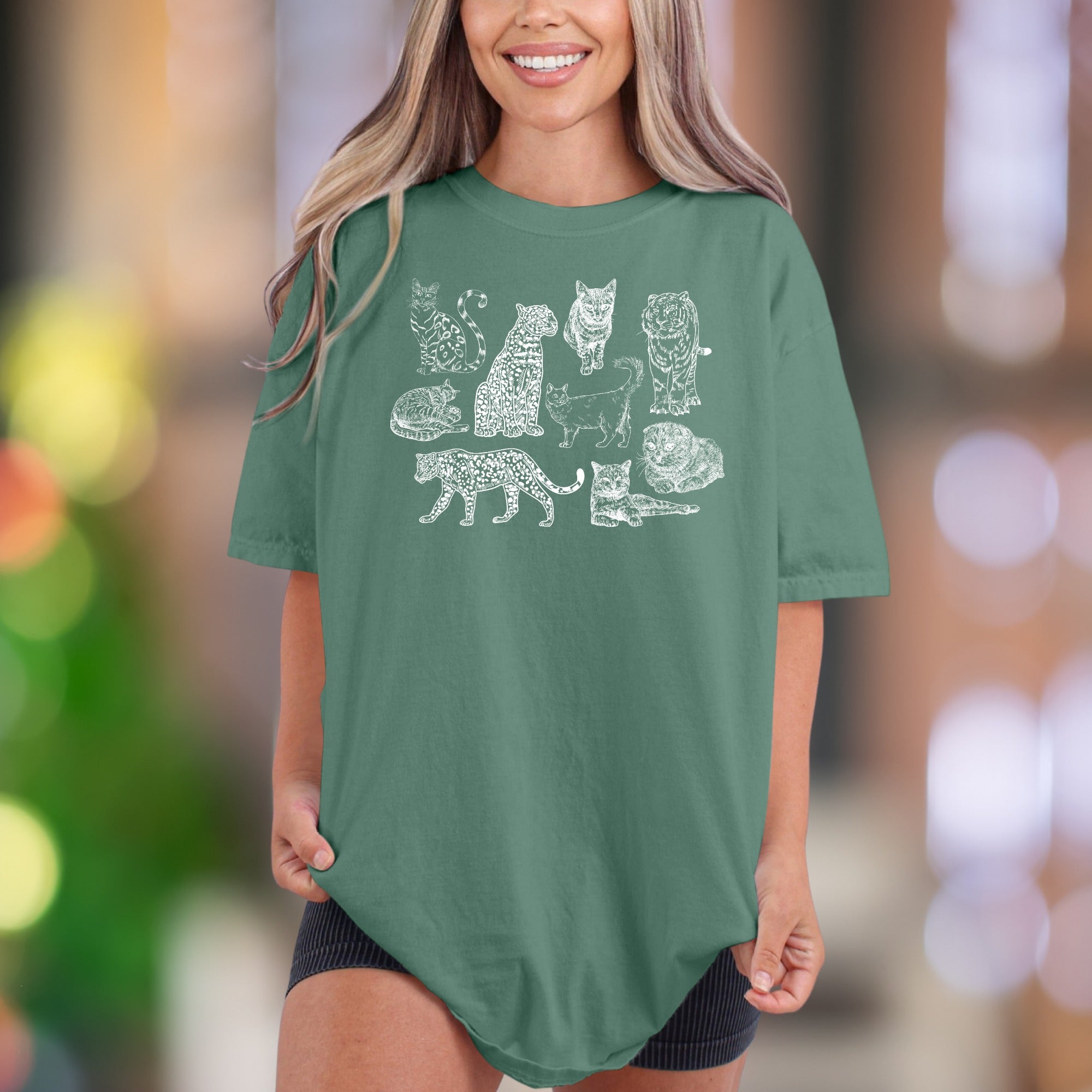 Feline Friends Collage | Comfort Colors Unisex Adult T-Shirt | Vintage Cat Lover Style