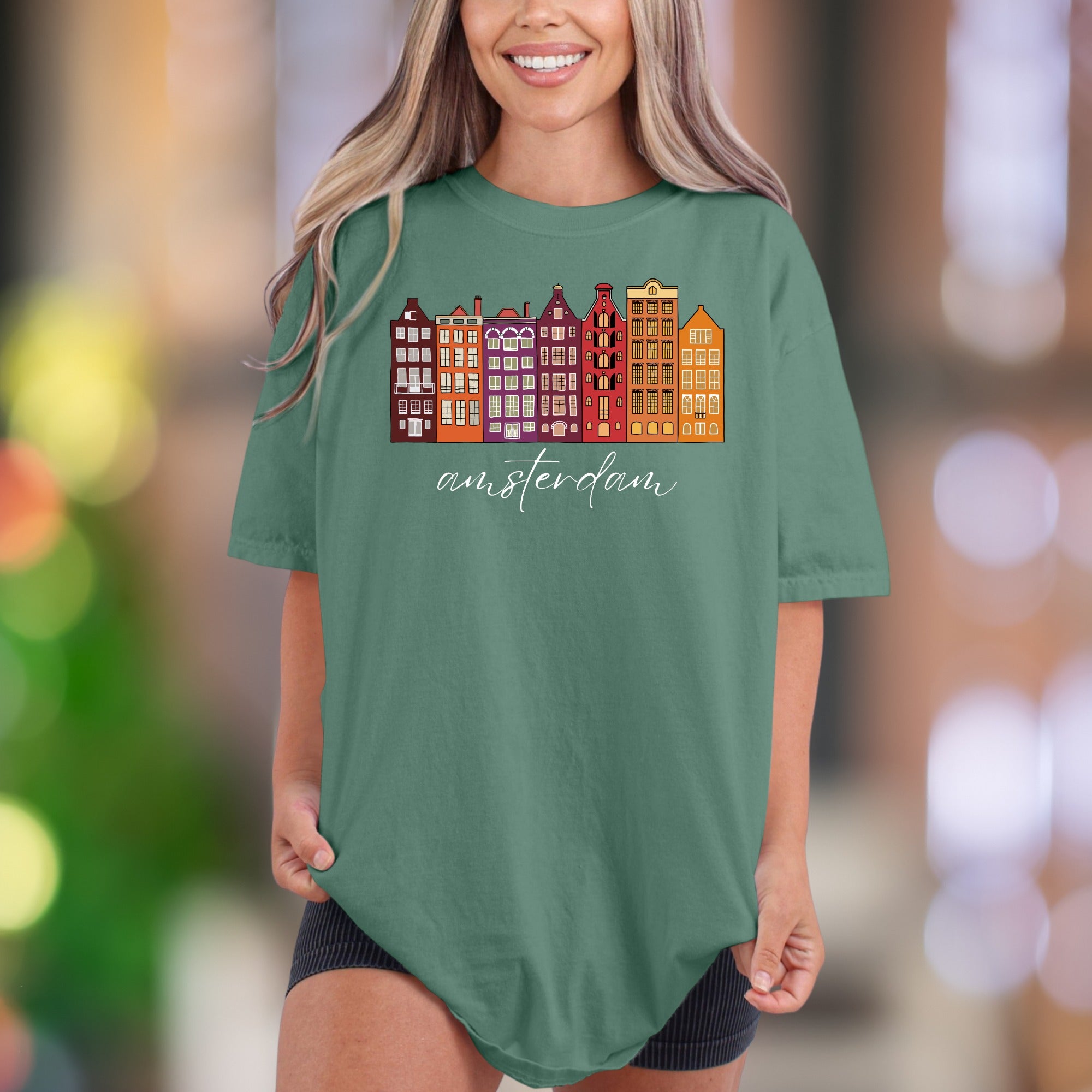 Amsterdam | Comfort Colors Unisex Adult T-Shirt | Travel Cityscape Souvenir Tee