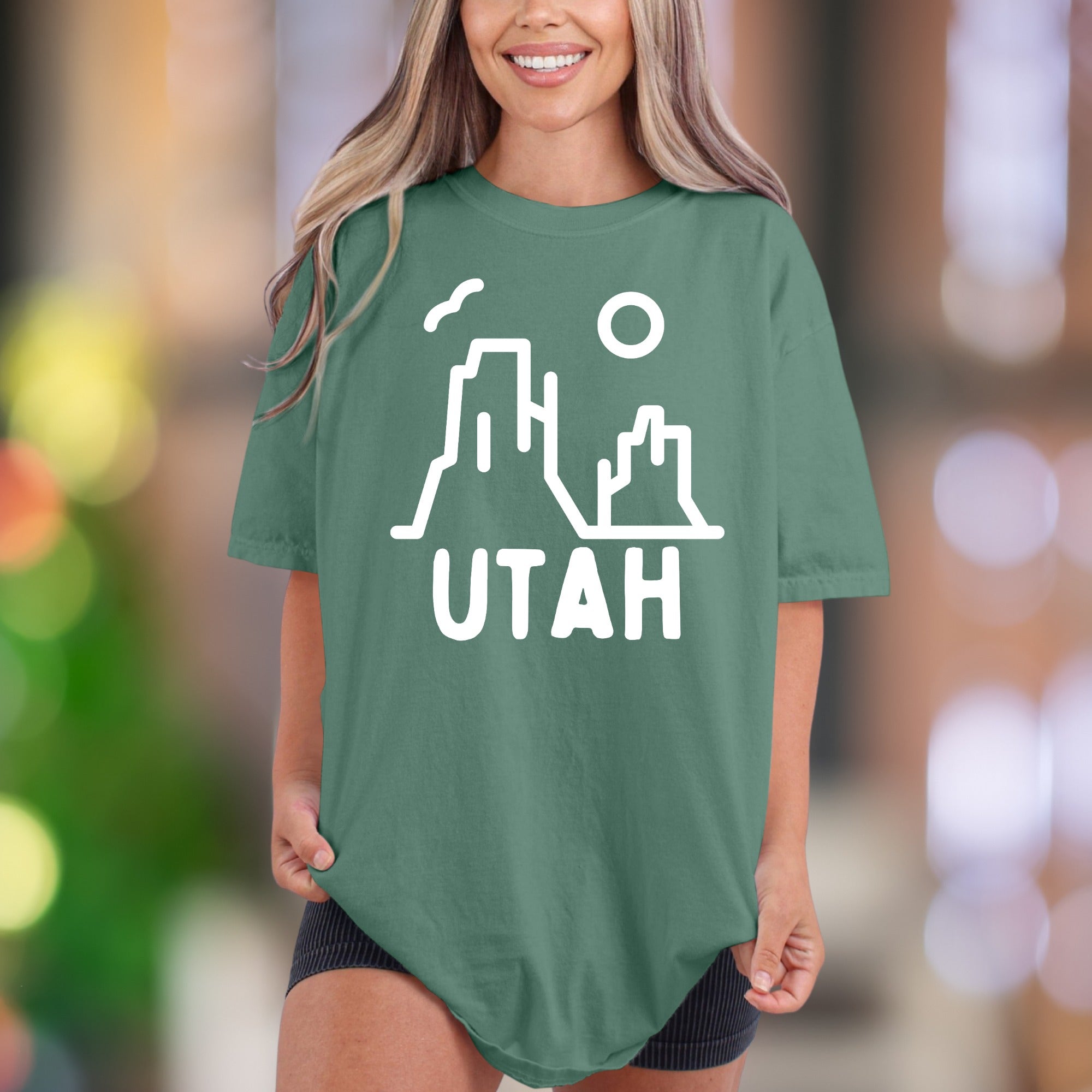 “UTAH” Minimalist Mountain Graphic | Comfort Colors Unisex Adult T-Shirt | Rustic Travel Style