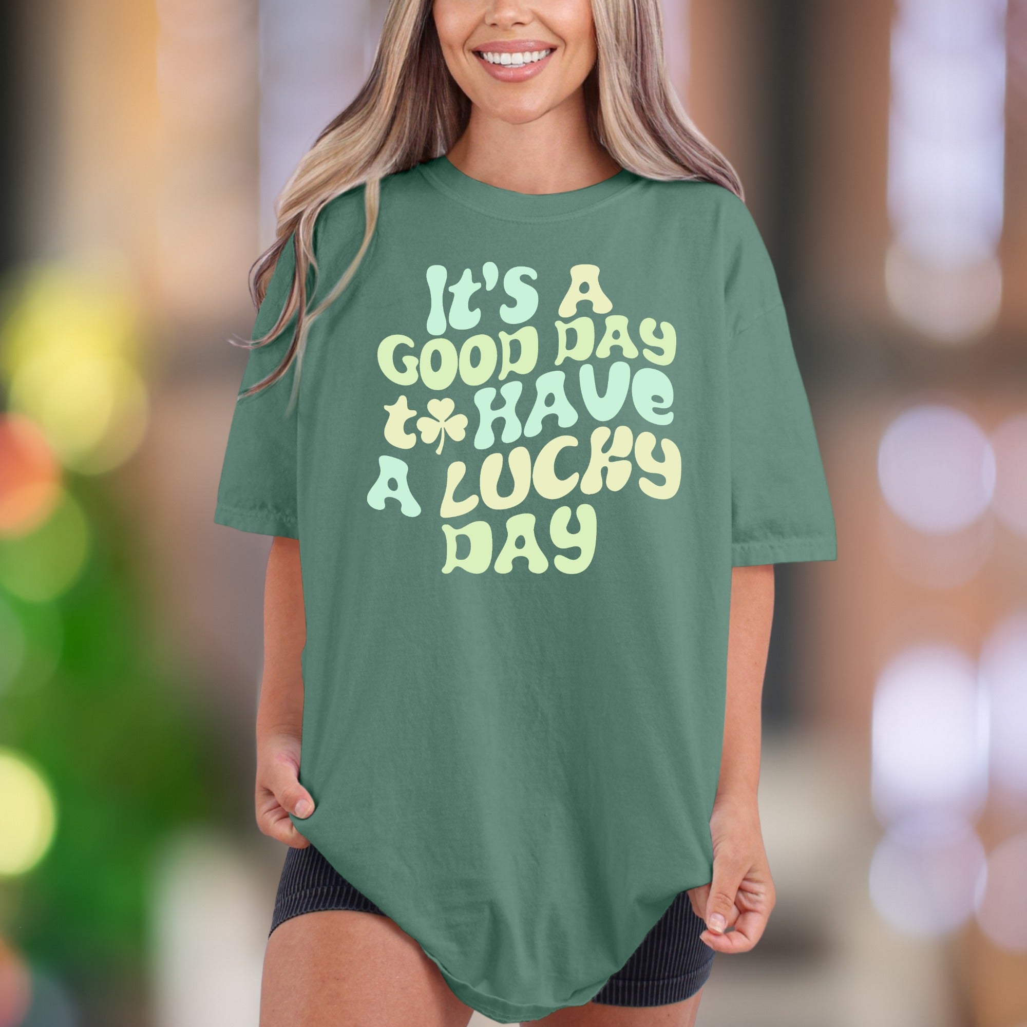 "It's A Good Day To Have A Lucky Day" | Comfort Colors Unisex Adult T-Shirt | Retro Lucky Day Tee