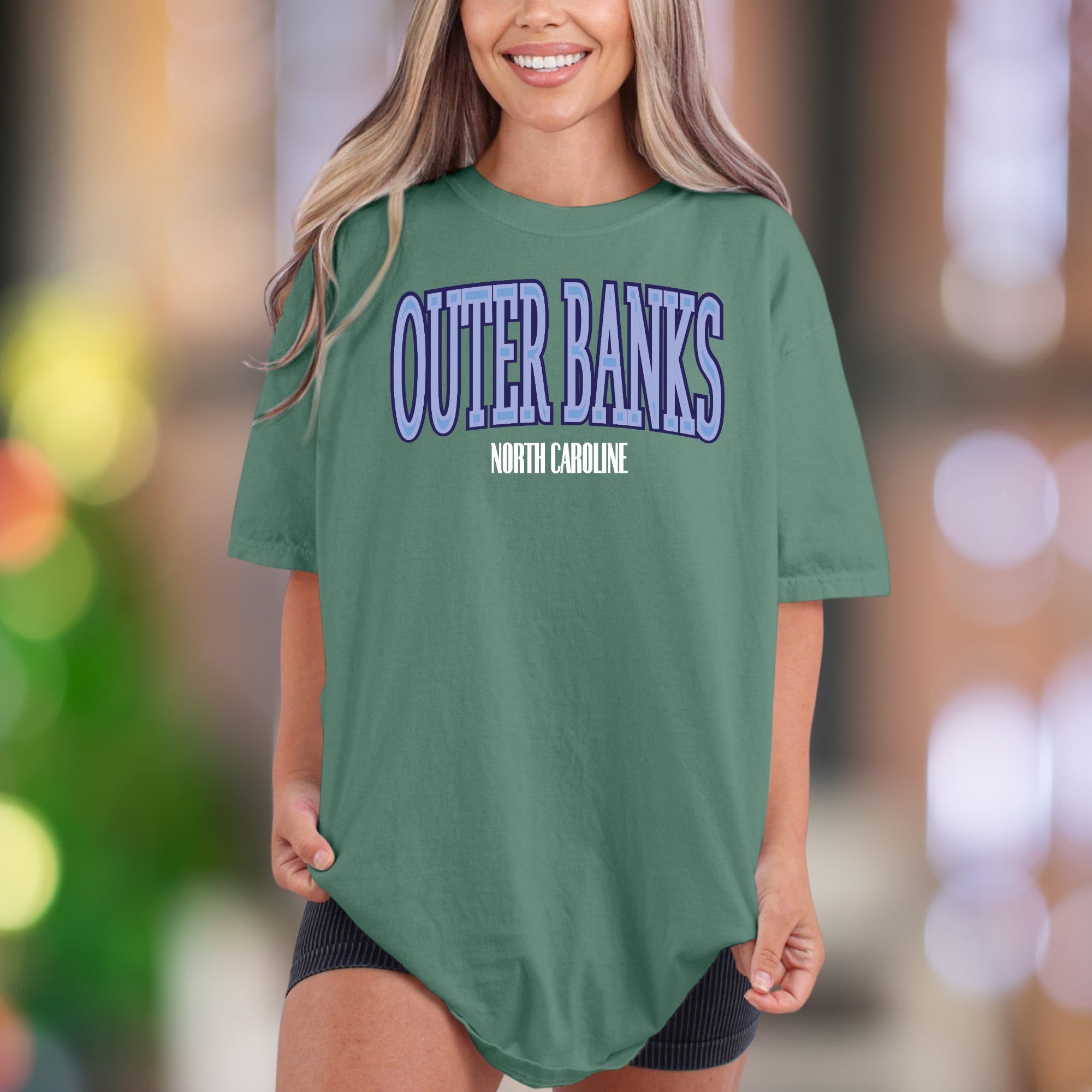 "Outer Banks North Carolina" | Comfort Colors Unisex Adult T-Shirt | Retro Coastal Lifestyle