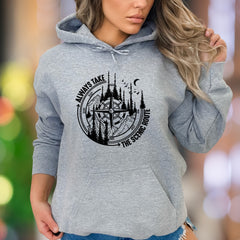 "Always Take The Scenic Route" | Nature Compass Unisex Adult Hoodie | Adventurous Lifestyle
