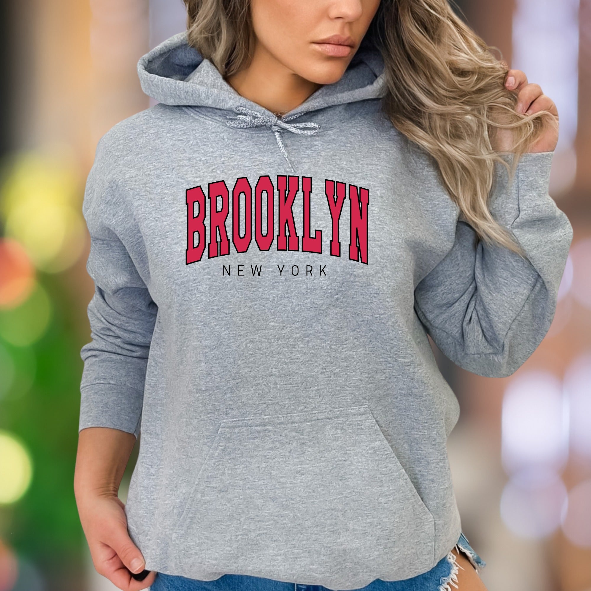 "BROOKLYN NEW YORK" | Bold Typography Unisex Adult Hoodie | Urban Lifestyle