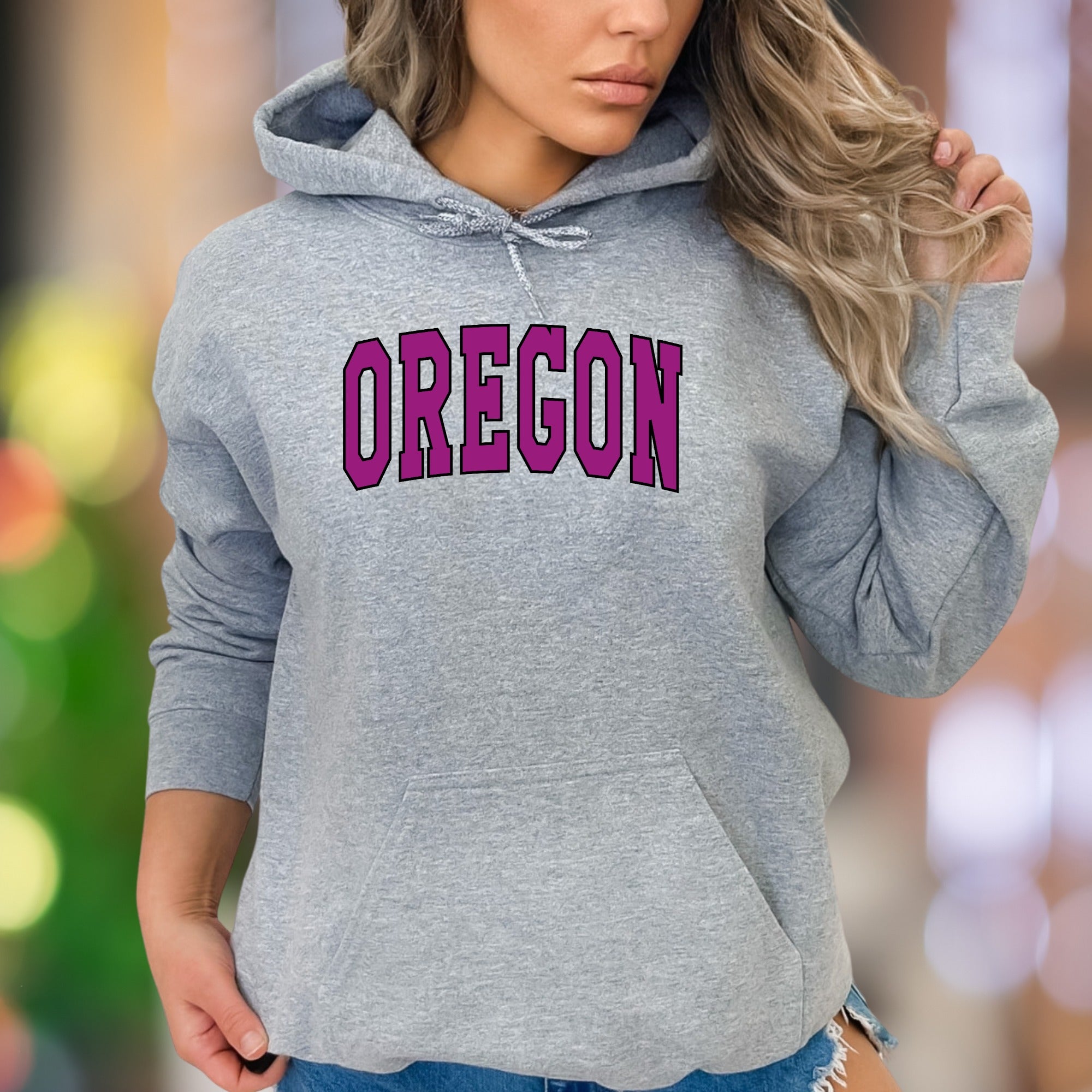 "OREGON" | Retro Block Letter Unisex Adult Hoodie | State Pride Apparel