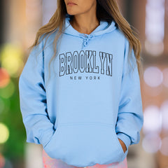 "BROOKLYN NEW YORK" | Streetwear Outline Unisex Adult Hoodie | City Lifestyle Apparel