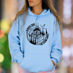 "Always Take The Scenic Route" | Nature Compass Unisex Adult Hoodie | Adventurous Lifestyle