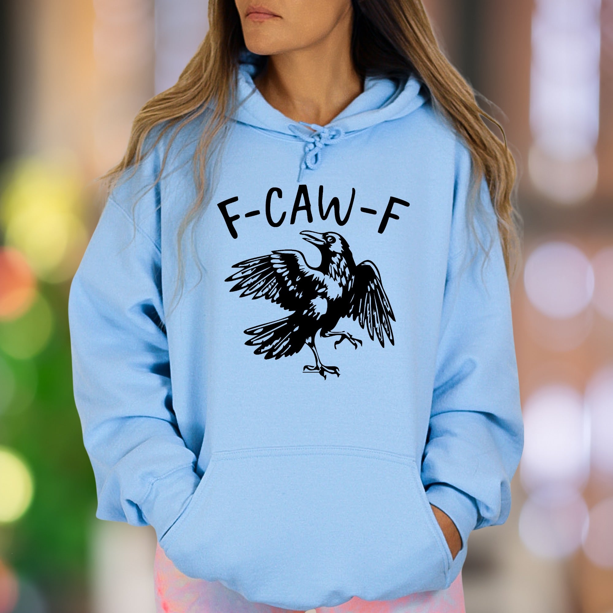 "F-CAW-F" | Funny Graphic Unisex Adult Hoodie | Humorous Lifestyle