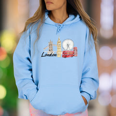 "London" | Watercolor Cityscape Unisex Adult Hoodie | Travel Lover Lifestyle