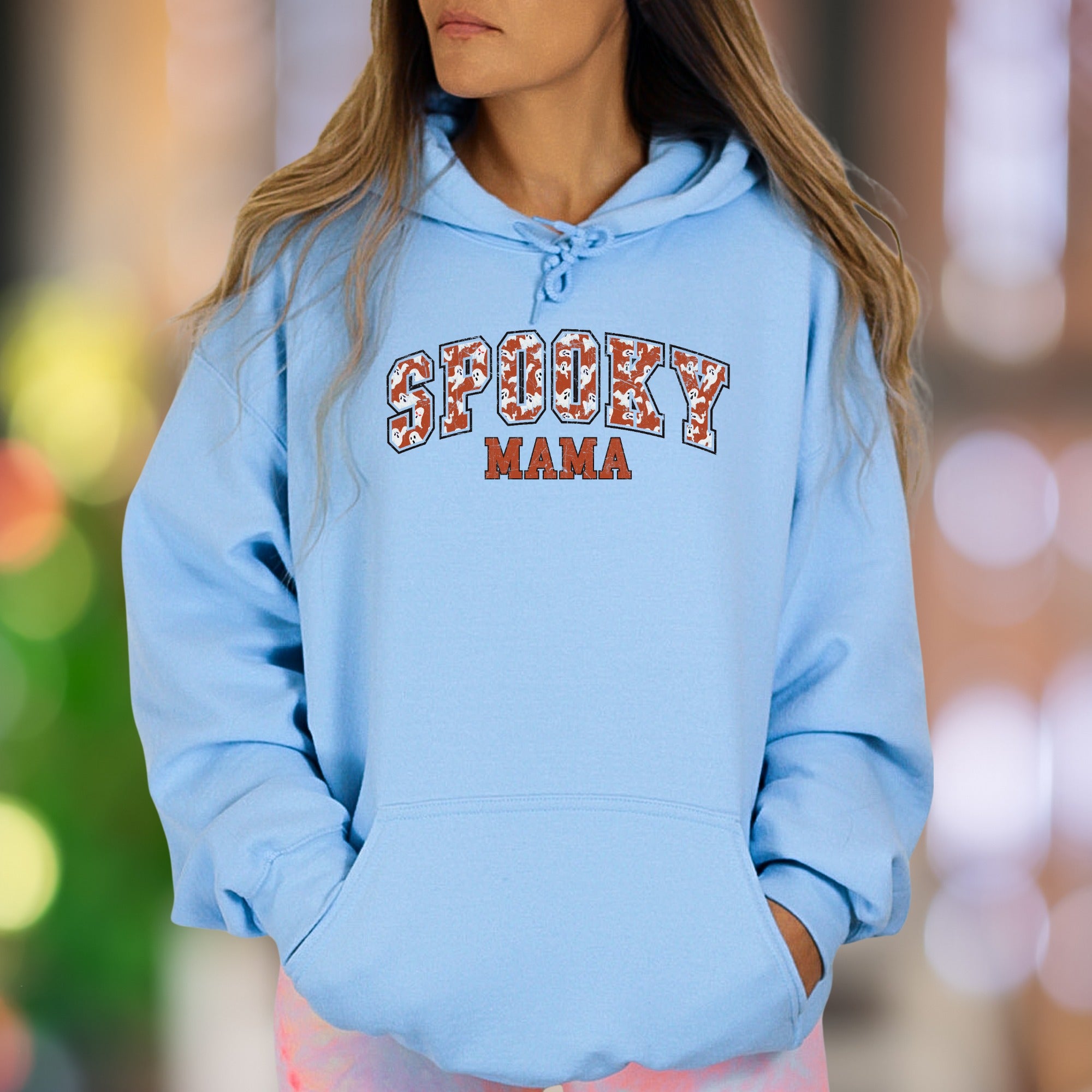 "Spooky Mama" | Distressed Graphic Unisex Adult Hoodie | Halloween Lifestyle
