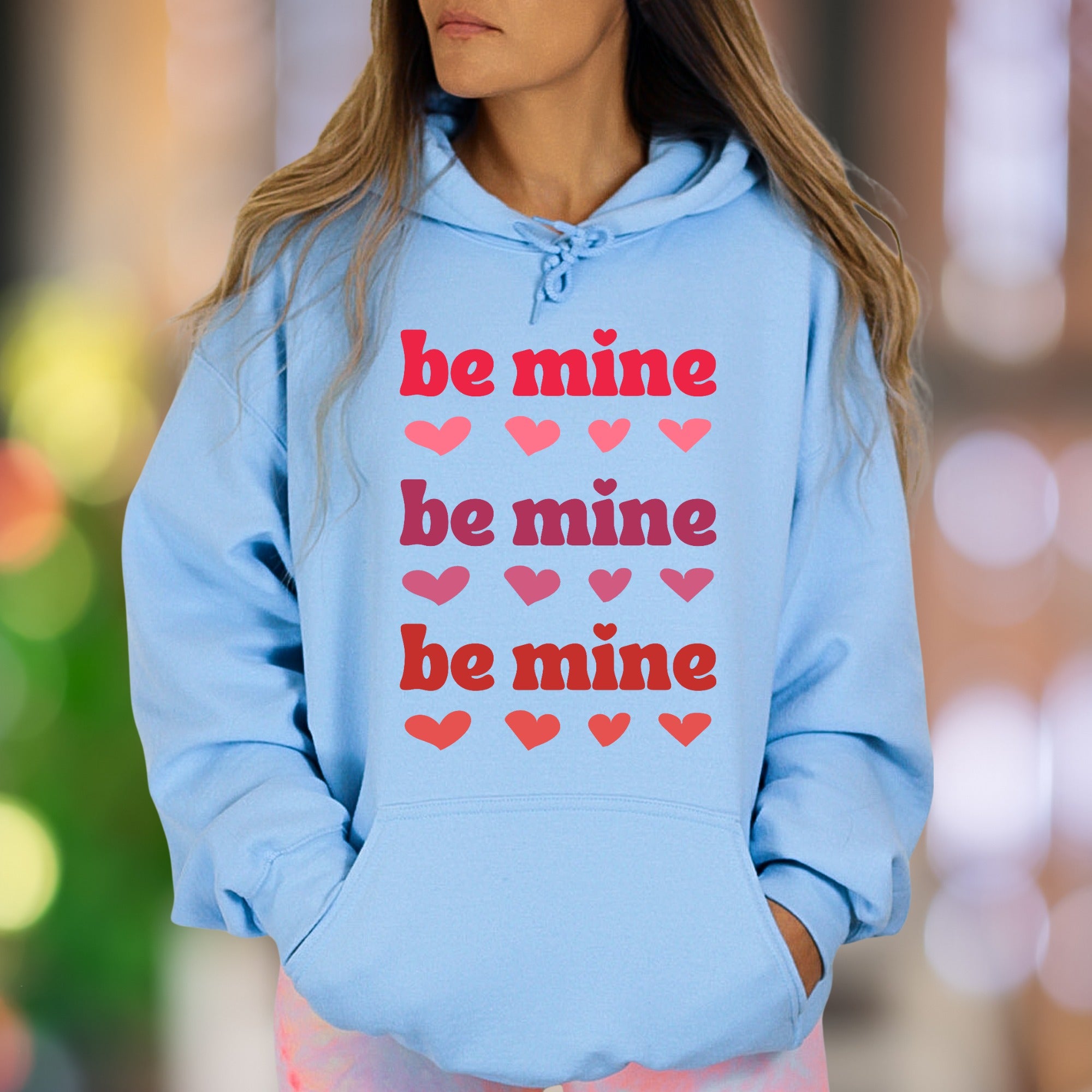 "Be Mine" | Retro Typography Unisex Adult Hoodie | Romantic Lifestyle