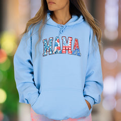 "MAMA" | Patriotic Stylized Unisex Adult Hoodie | Motherhood Lifestyle