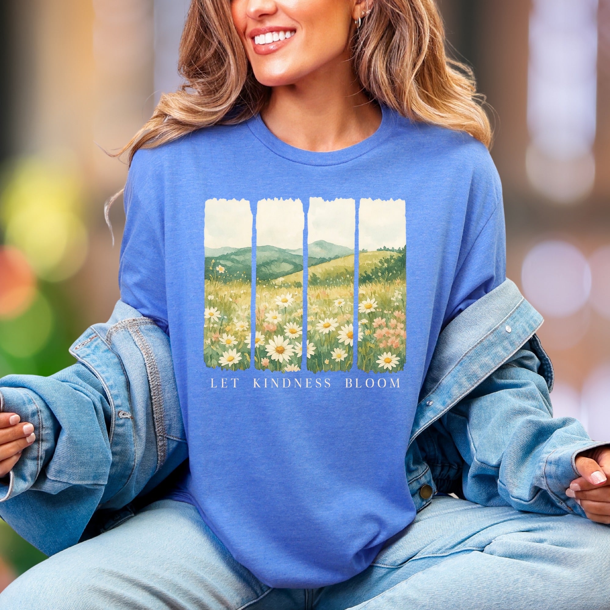 "Let Kindness Bloom" | Nature Landscape Unisex Adult T-Shirt | Gentle Lifestyle