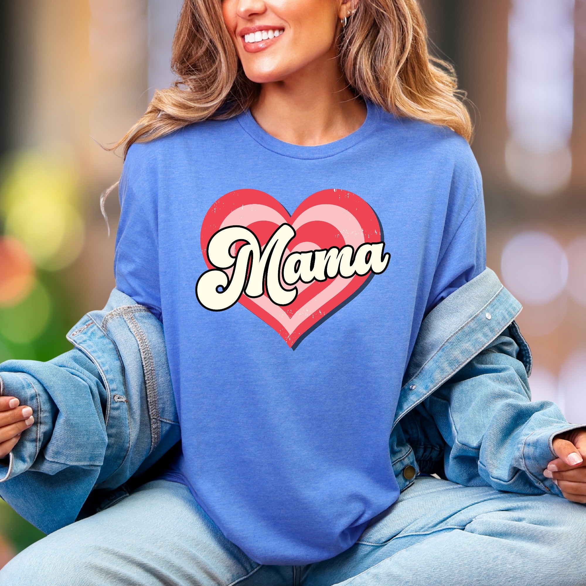 "Mama" | Retro Heart Graphic Unisex Adult T-Shirt | Motherhood Lifestyle