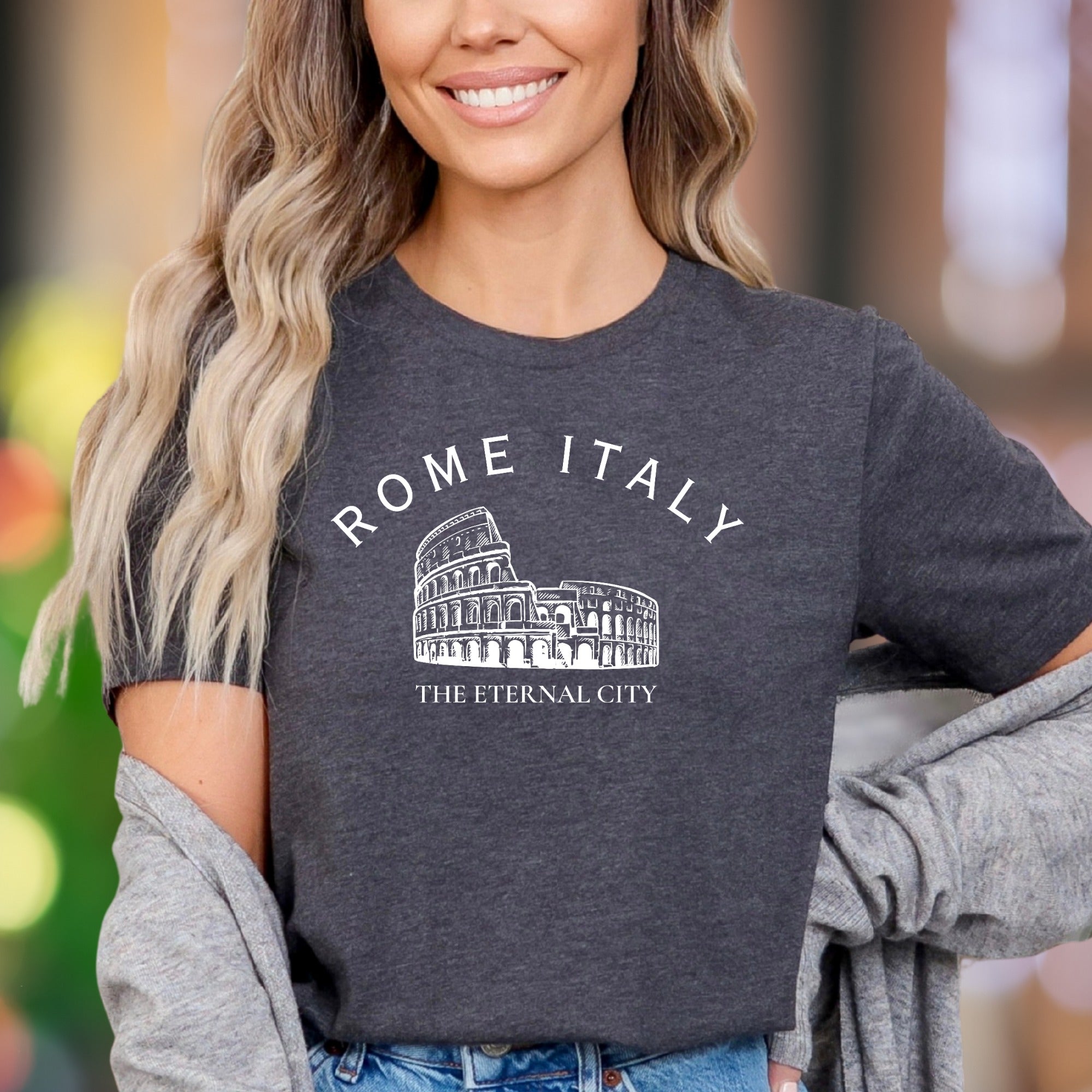 "Rome Italy The Eternal City" | Vintage Colosseum Unisex Adult T-Shirt | Travel Lifestyle