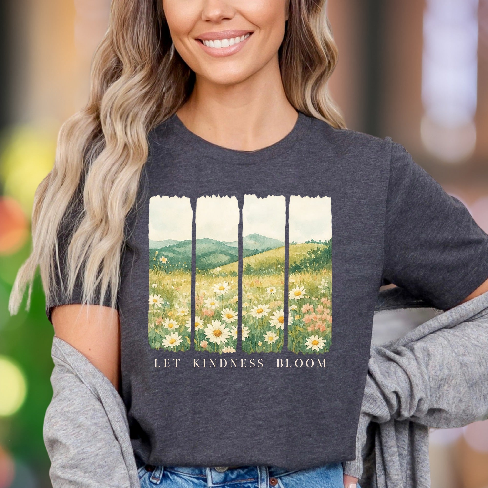 "Let Kindness Bloom" | Nature Landscape Unisex Adult T-Shirt | Gentle Lifestyle