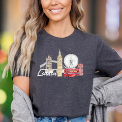 "London" | Iconic Cityscape Unisex Adult T-Shirt | Travel Lifestyle